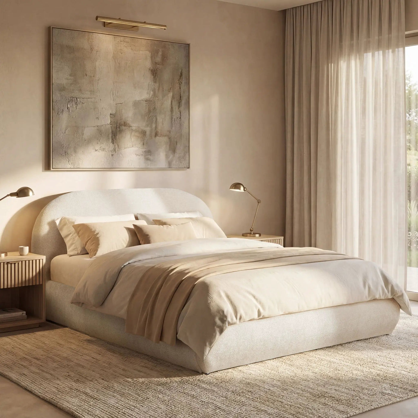 Archie Puffy Grounded - Upholstered Platform Bed by HouseOfZazla