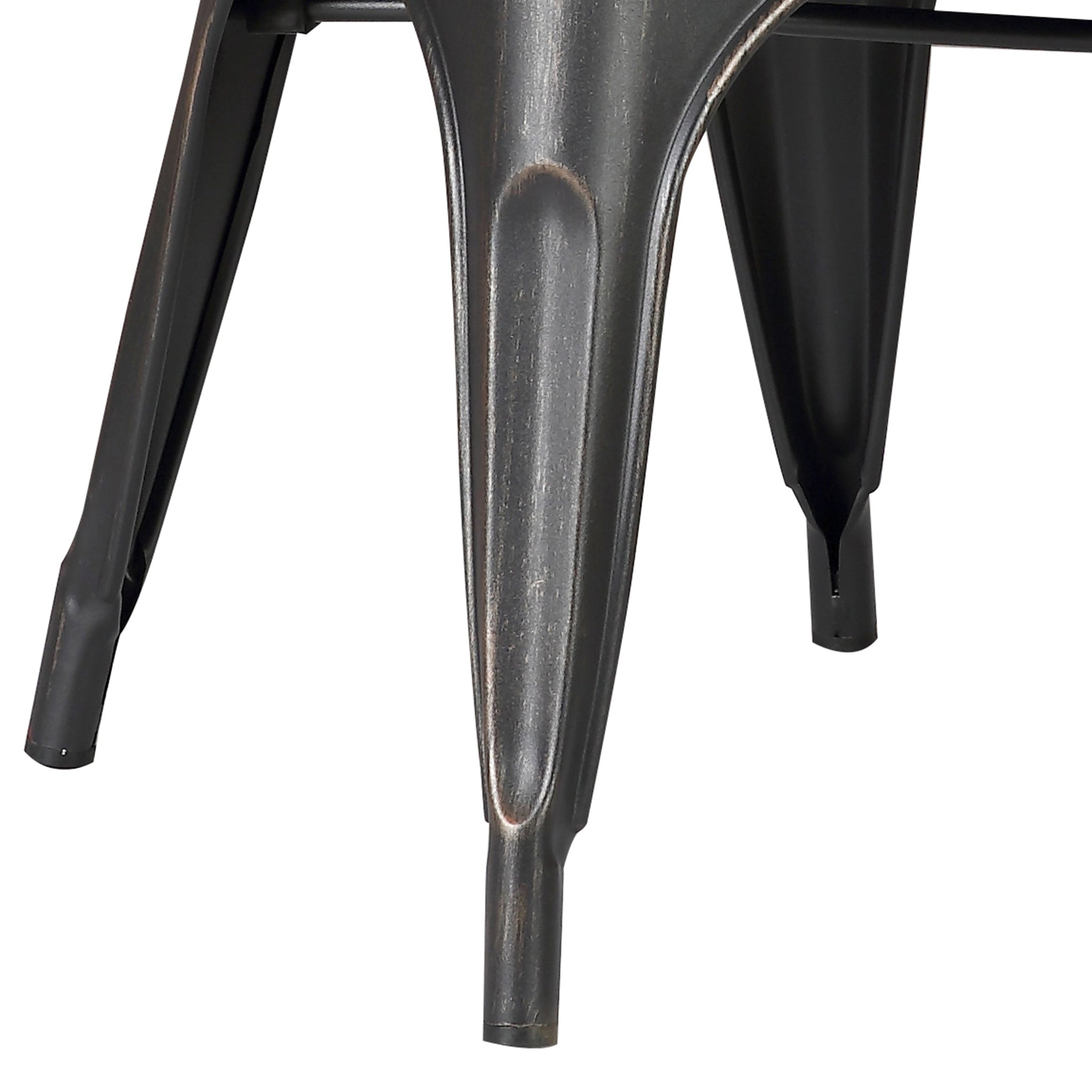Set of 4 Stackable Metal Dining Chairs, Modern Industrial Slat Back by HouseOfZazla