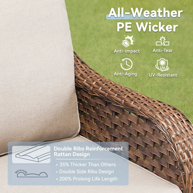 3 Pieces Outdoor Furniture Set, Outdoor Swivel Gliders Rocker by HouseOfZazla