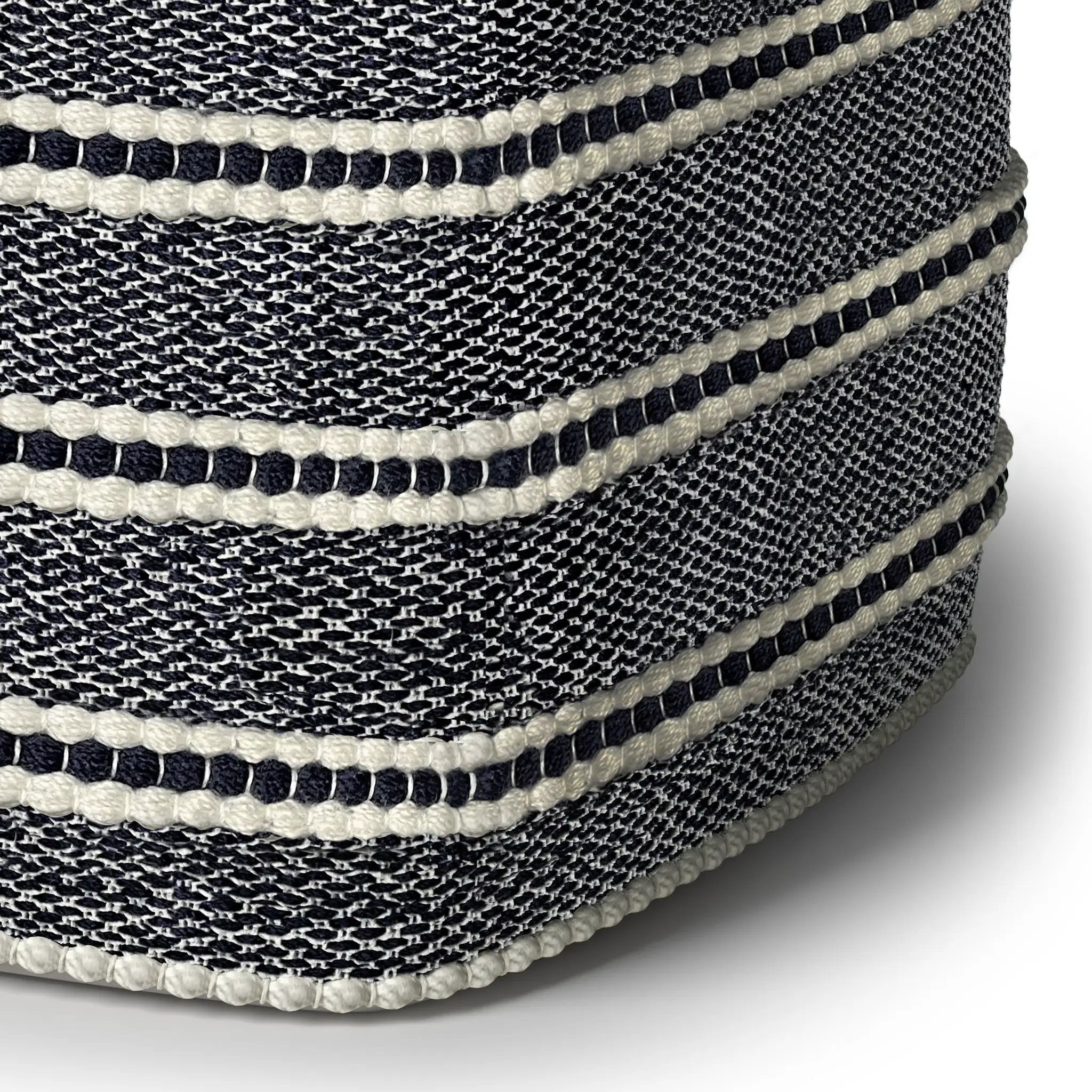 Corrie - Square Outdoor / Indoor Pouf - Navy / White by Unique Piece Furniture