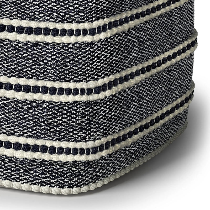Corrie - Square Outdoor / Indoor Pouf - Navy / White by Unique Piece Furniture