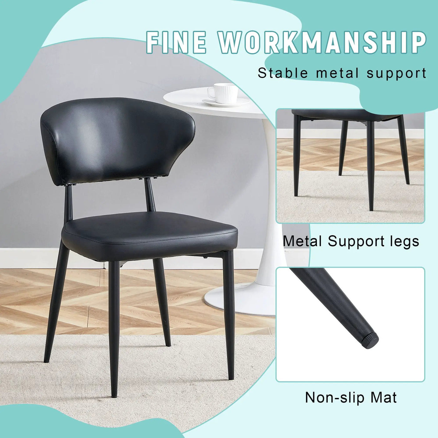 Minimalist Ergonomic Dining Chair With Curved Backres (Set of 4) by HouseOfZazla