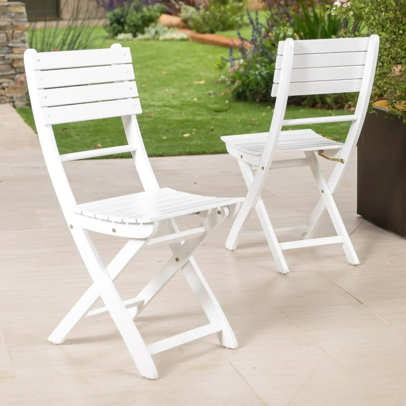 Outdoor Foldable Wood Dining Chair With Slat Design (Set of 2) by HouseOfZazla