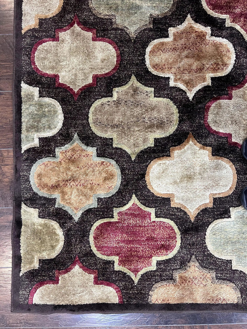 Panel Design Rug 5x7, Multicolor Contemporary Area Rug, Small Living Room Rug by Jewel Rugs