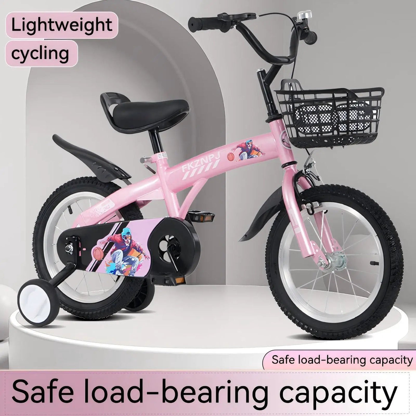 Fkznpj - 16" Sporty Kids Bike With Training Wheels And Stand Adjustable Saddle Suitable For Boys And Girls Aged 4 - 8 Years Tall Height 41 - 46" Available In A Variety Of Colors by HouseOfZazla