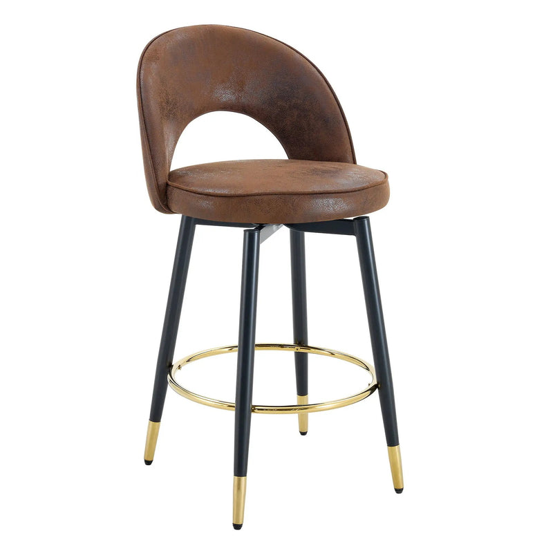 Upholstered Rotatable Bar Chair With Metal Legs For Dining Room by Unique Piece Furniture