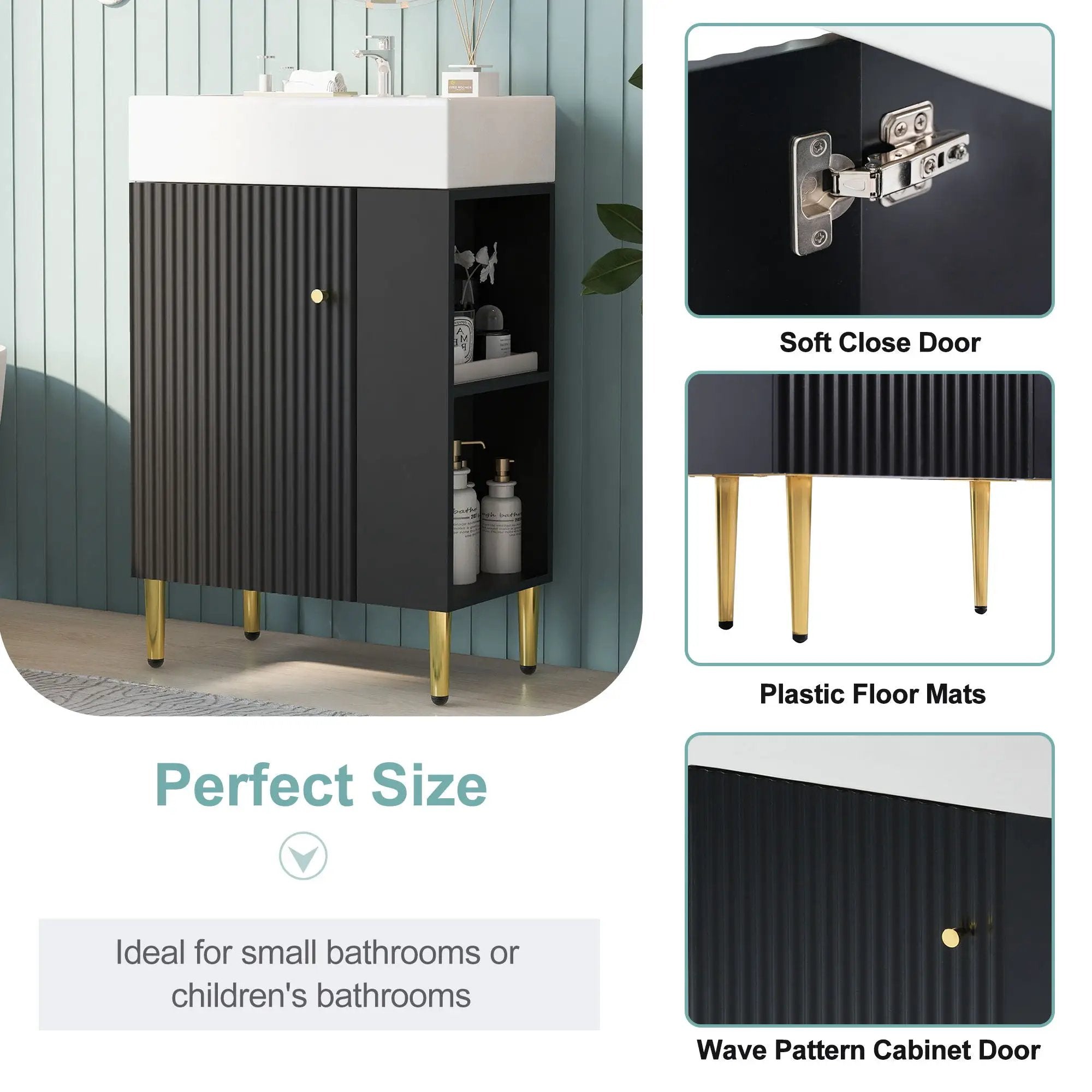 Bathroom Vanity, Combo Cabinet, Bathroom Storage Cabinet, Single Ceramic Sink by Unique Piece Furniture