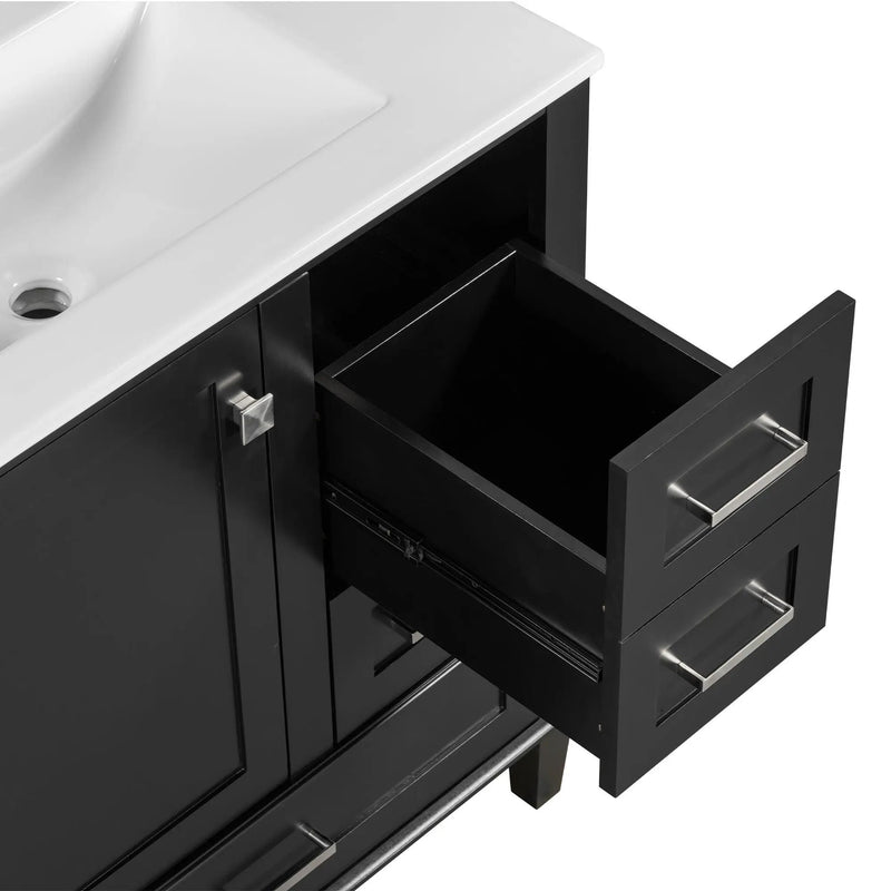 Bathroom Vanity, Modern Bathroom Cabinet With Sink Combo Set, Bathroom Storage Cabinet With A Soft Closing Door And 3 Drawers, Solid Wood Frame by HouseOfZazla