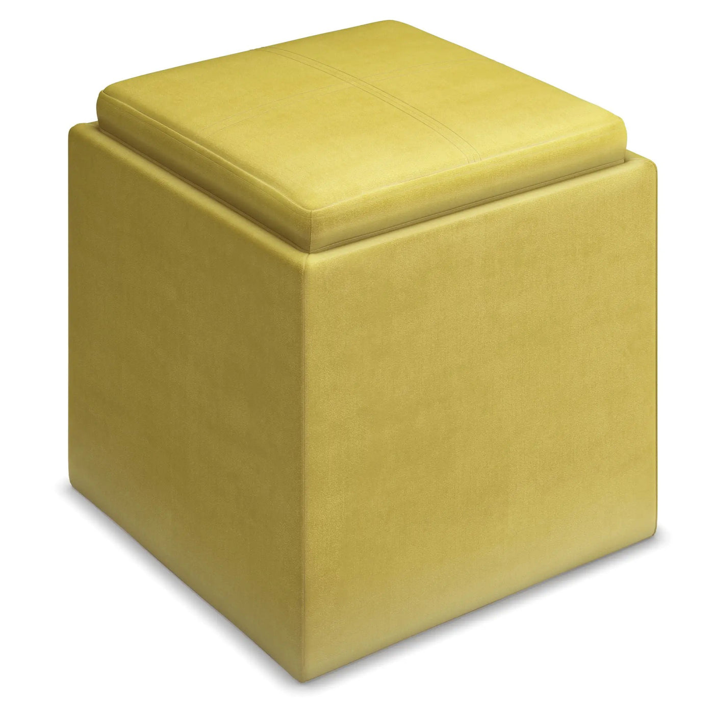 Rockwood - Upholstered Cube Storage Ottoman With Tray by HouseOfZazla