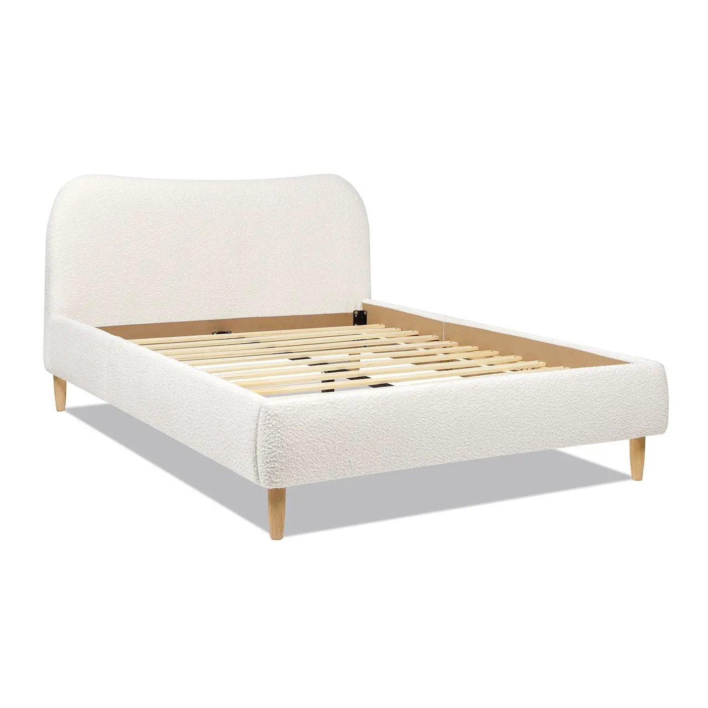Roman - Curved Headboard Upholstered Platform Bed by HouseOfZazla