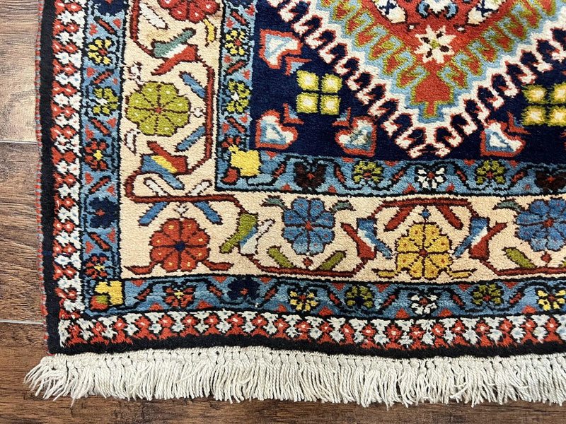 Persian Tribal Runner Rug 2.9 x 14, Colorful Rare Antique Persian Shiraz Yalameh Geometric Carpet for Hallway, 14ft Runner, Handmade, Wool, Red by Jewel Rugs
