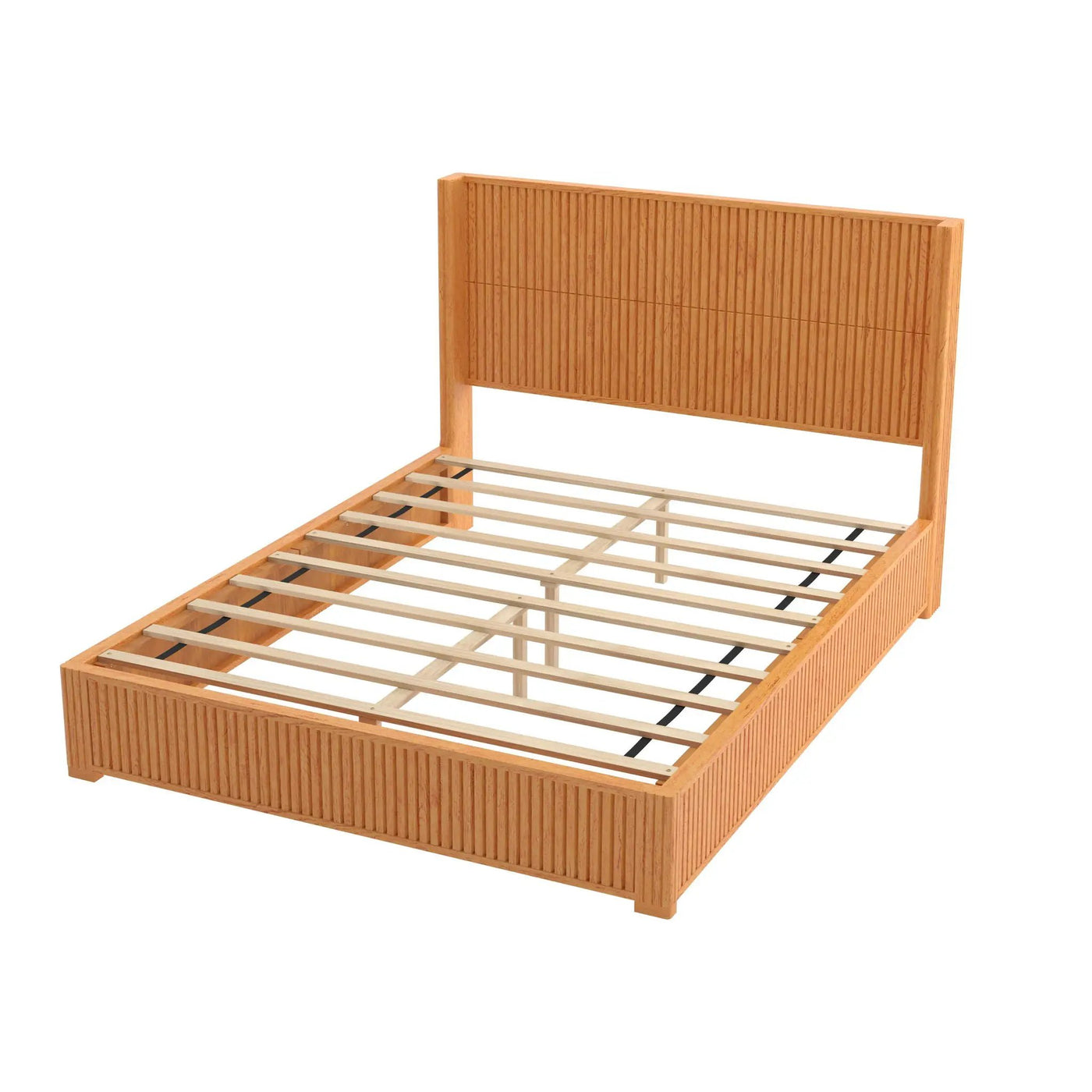 Platform Bed Frame With Headboard, Floor Standing Design by HouseOfZazla