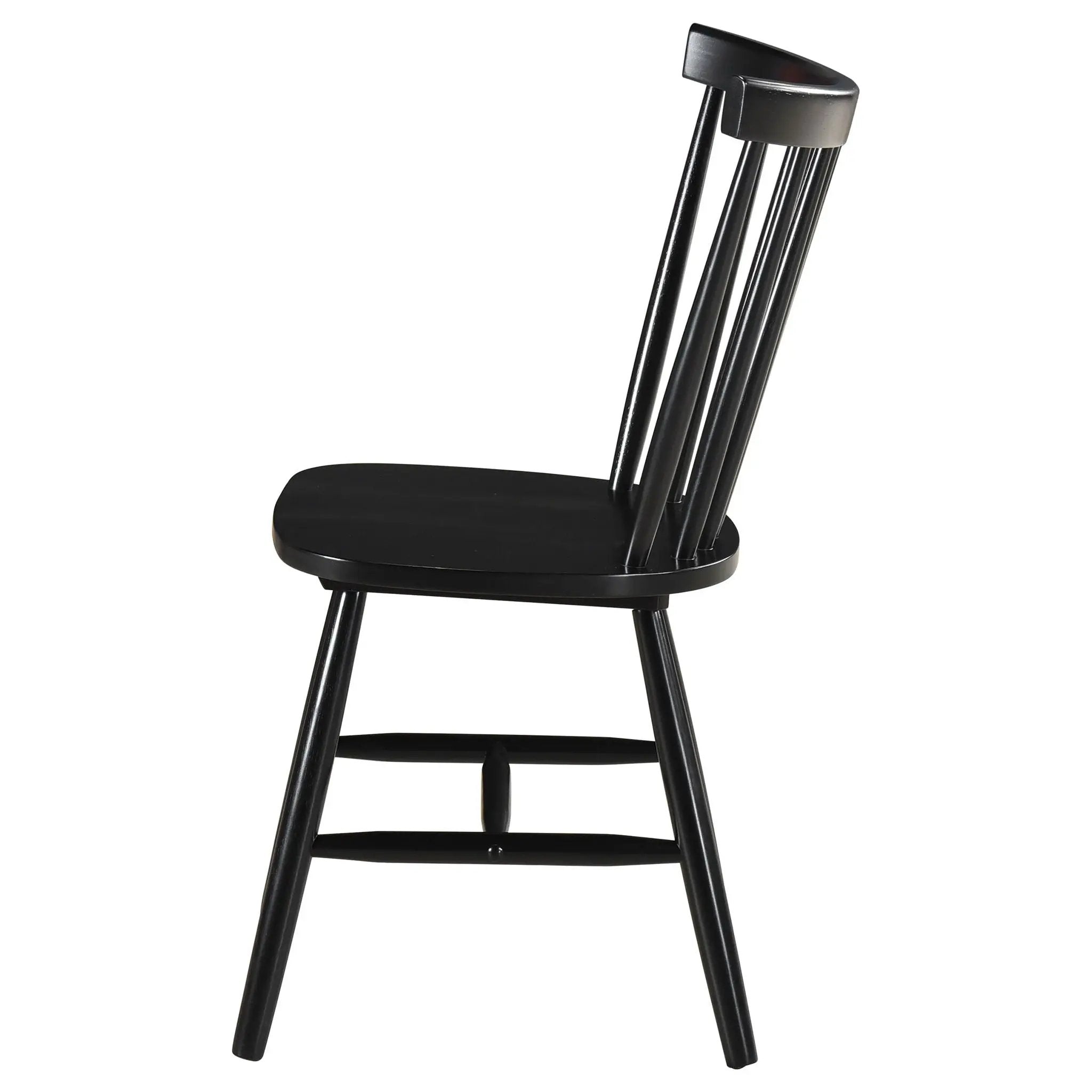 Hollyoak Windsor Wood Dining Side Chair Black (Set of 2) by Unique Piece Furniture