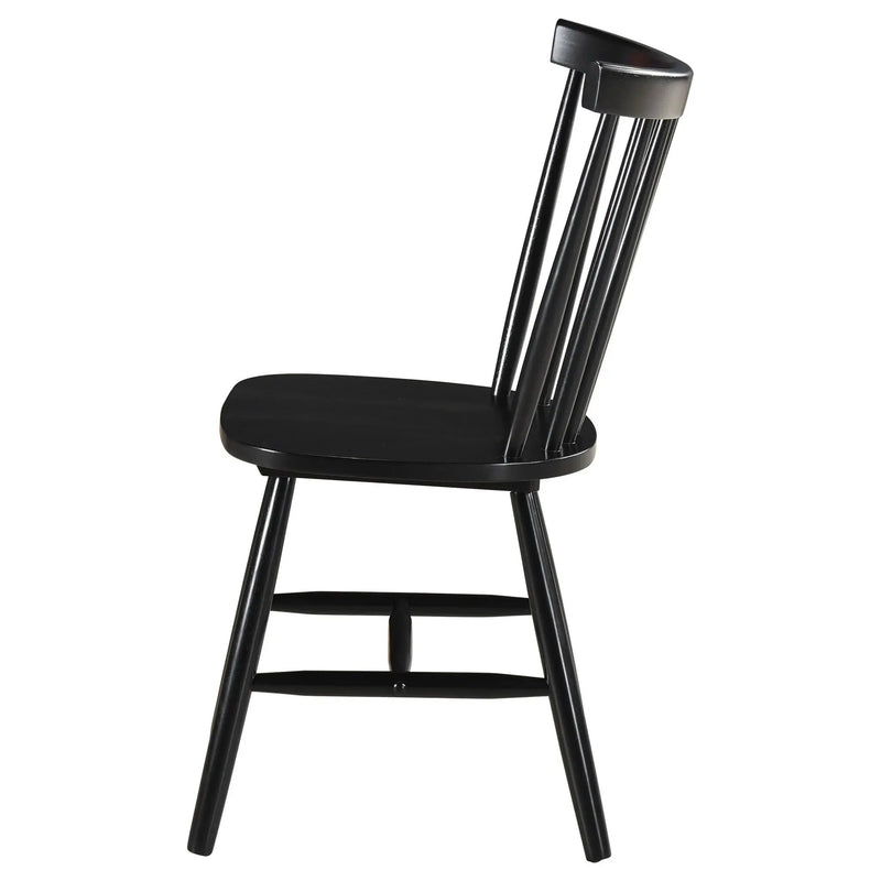 Hollyoak Windsor Wood Dining Side Chair Black (Set of 2) by Unique Piece Furniture