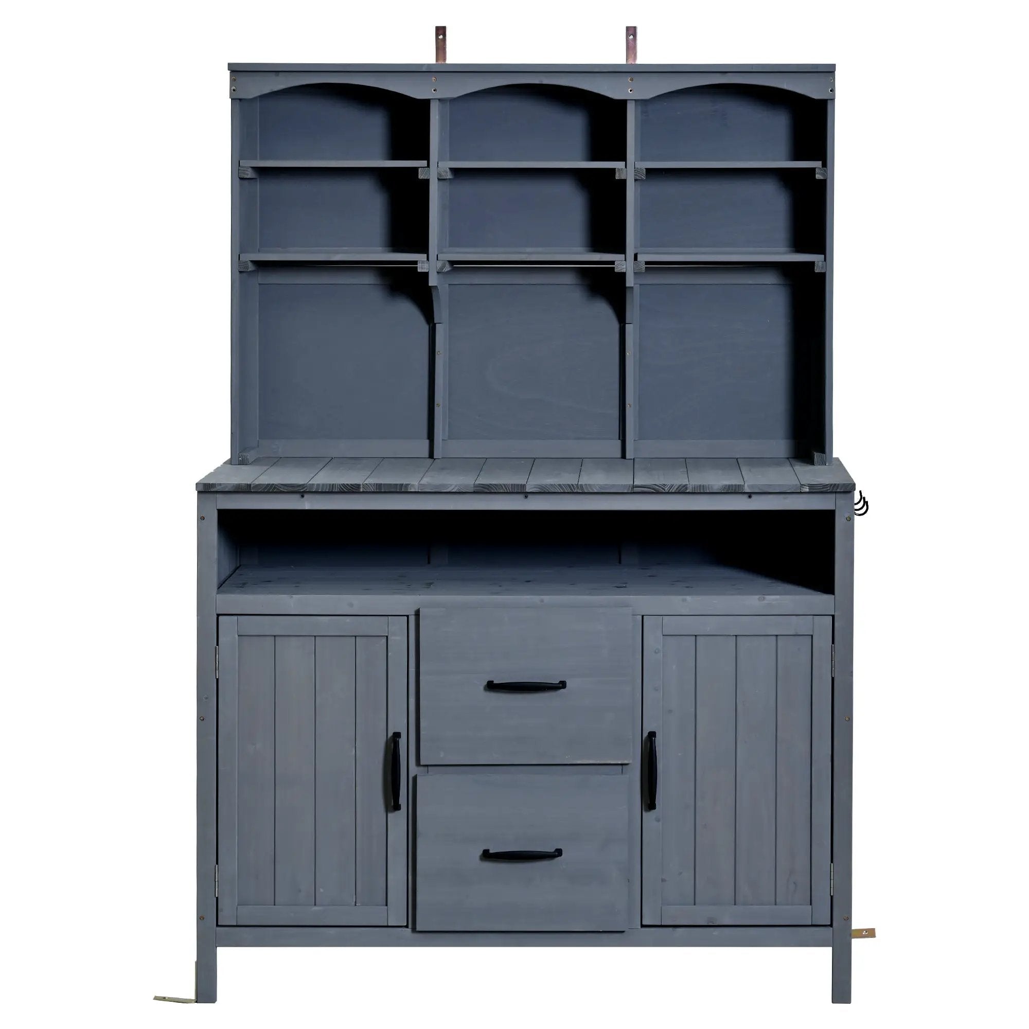 TOPMAX Large Fir Wood Potting Bench with Hutch and Storage by HouseOfZazla