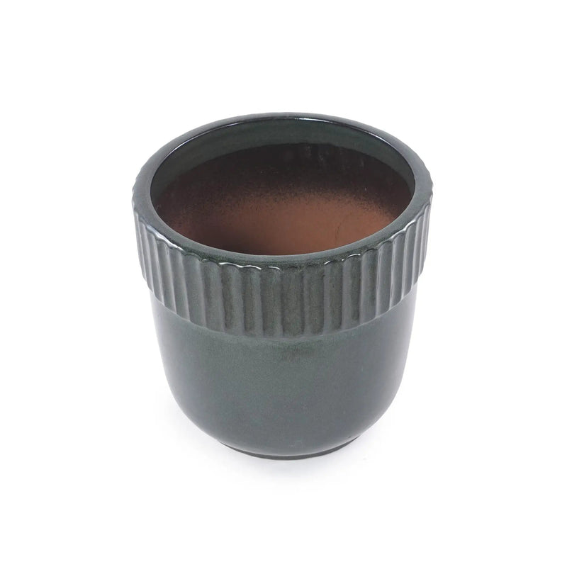 Handmade Ceramic Planter Set of 3, 15/12/9 Inch Diameter, Dark by HouseOfZazla