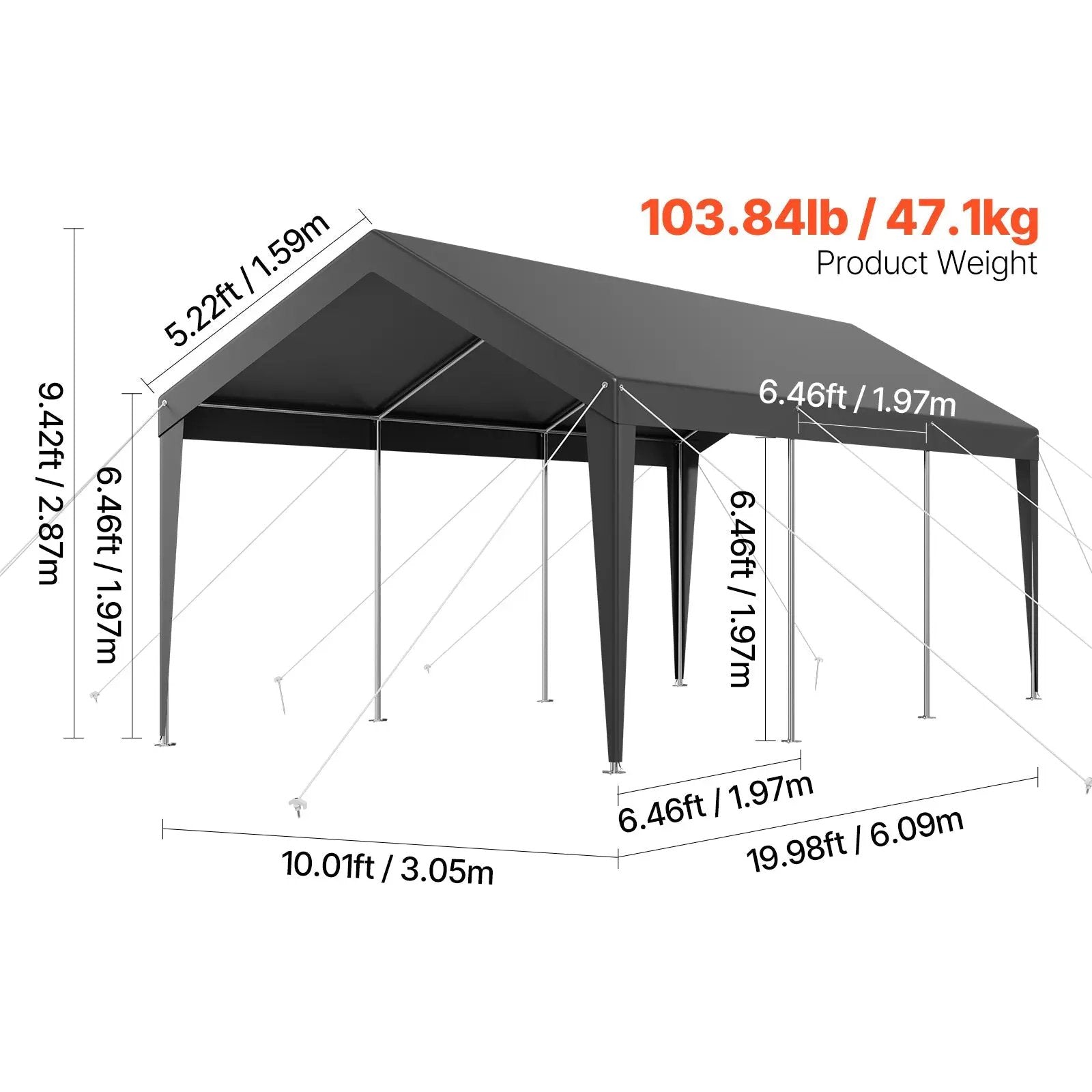 10 x 20 FT Heavy Duty Portable Car Garage Shelter Tent by HouseOfZazla
