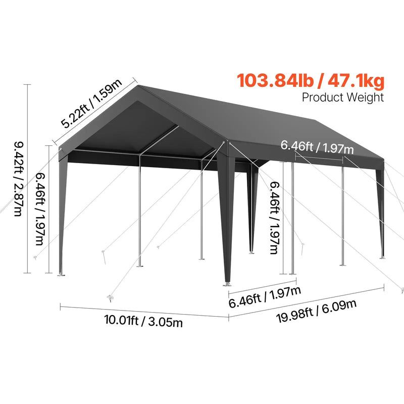 10 x 20 FT Heavy Duty Portable Car Garage Shelter Tent by HouseOfZazla
