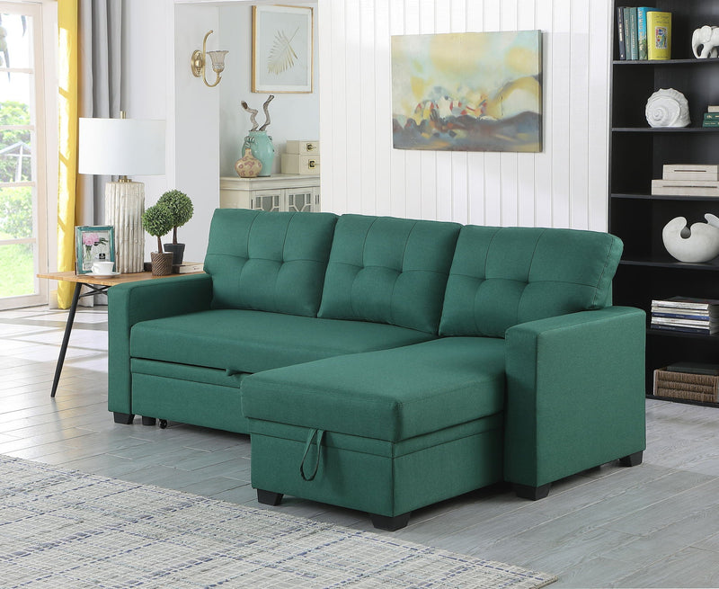 Upholstered Pull Out Sectional Sofa With Chaise by HouseOfZazla