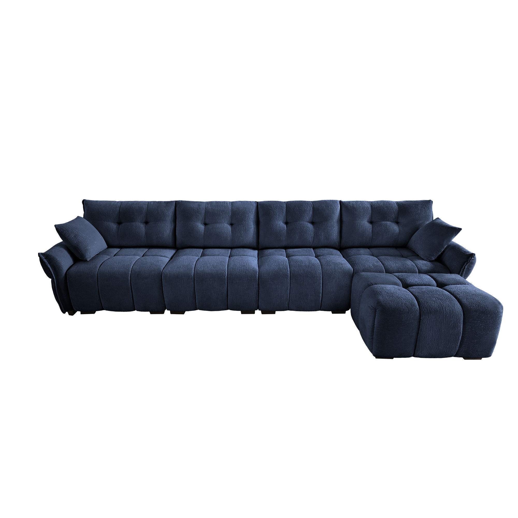 Sofa Set With Ottoman And Pillows, Textured, High Resilience Cushions by HouseOfZazla