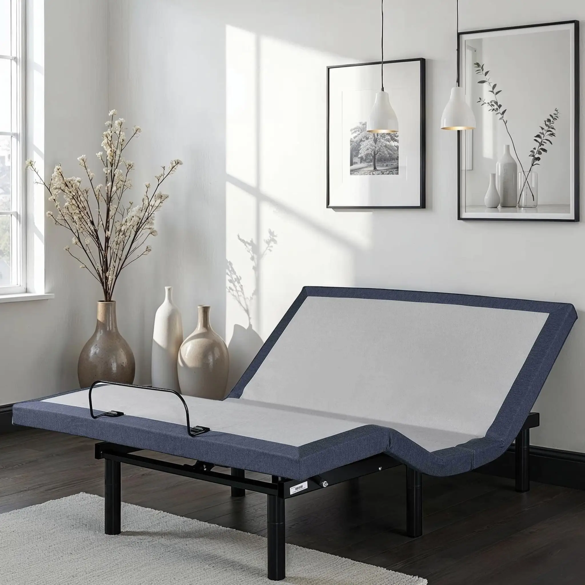 Queen Adjustable Bed Base with Vibration Modes and Adjustable Positions by HouseOfZazla