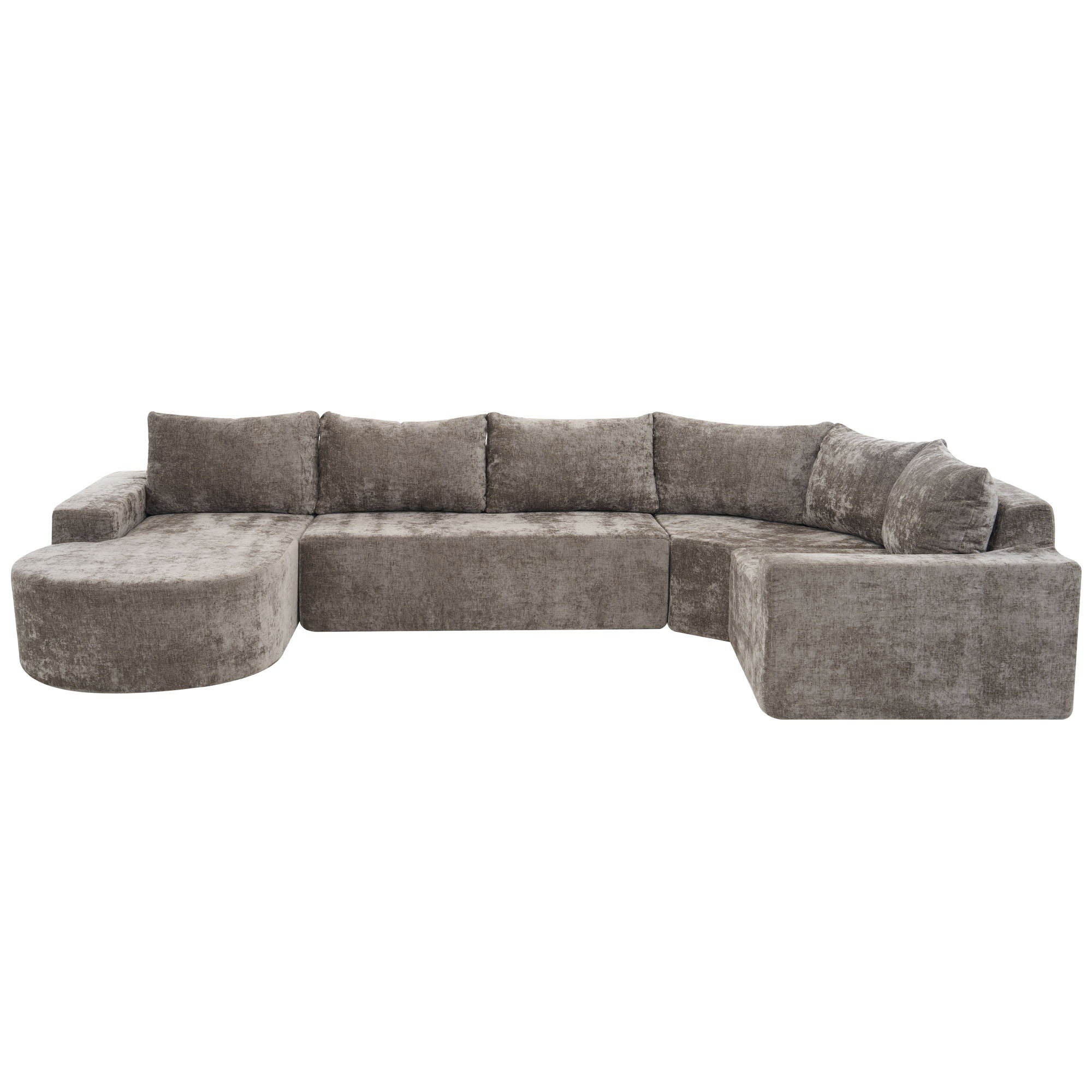 Modular Cloud Sectional Sofa Set, U-Shaped Upholstered Couch With Deep Seat by HouseOfZazla