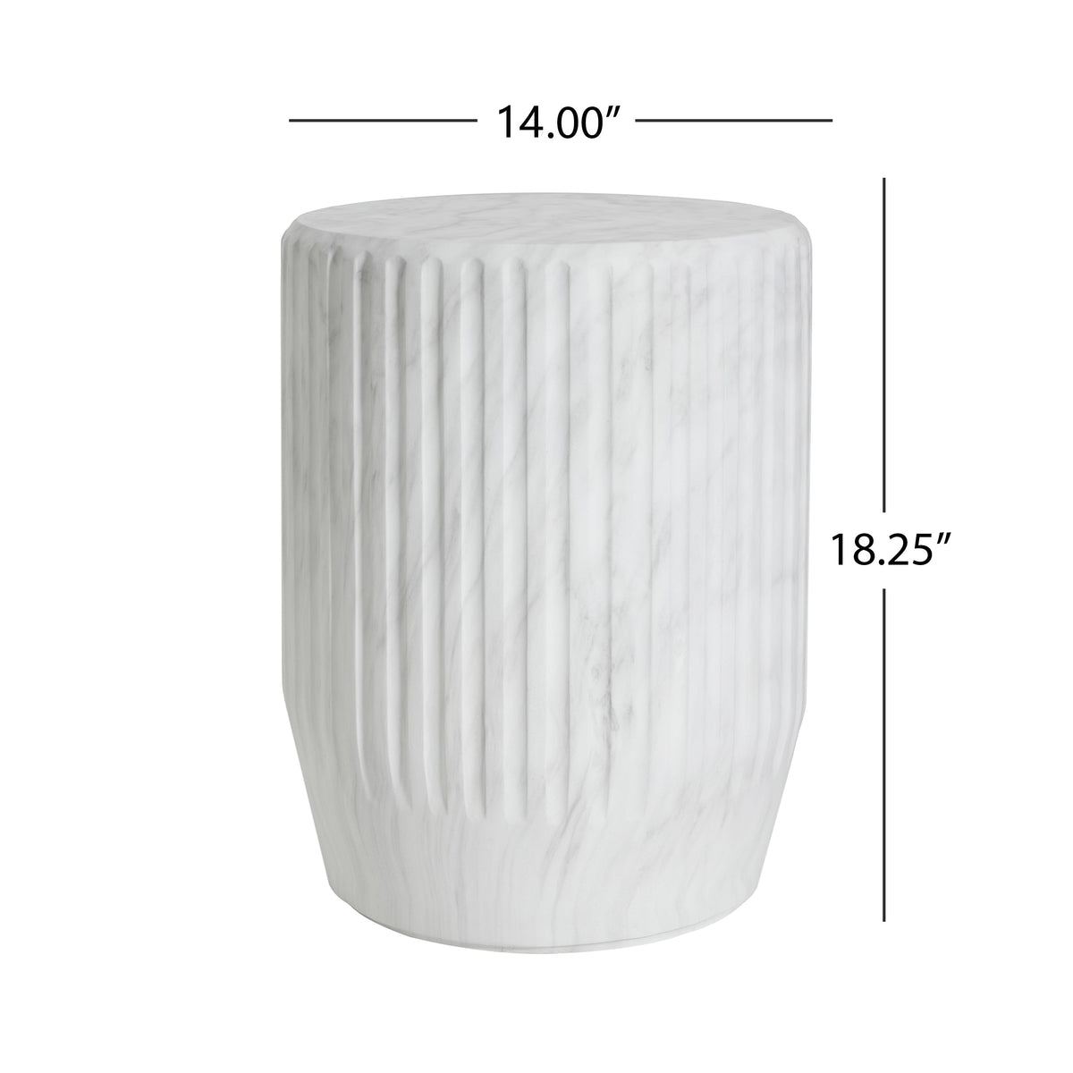 Outdoor Cicci Carved Side Table with Concrete Finish - White or Gold, photo 5 of 10