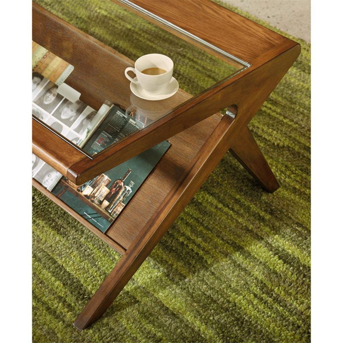 Coffee Table with Tempered Glass Top - Walnut, photo 3 of 6