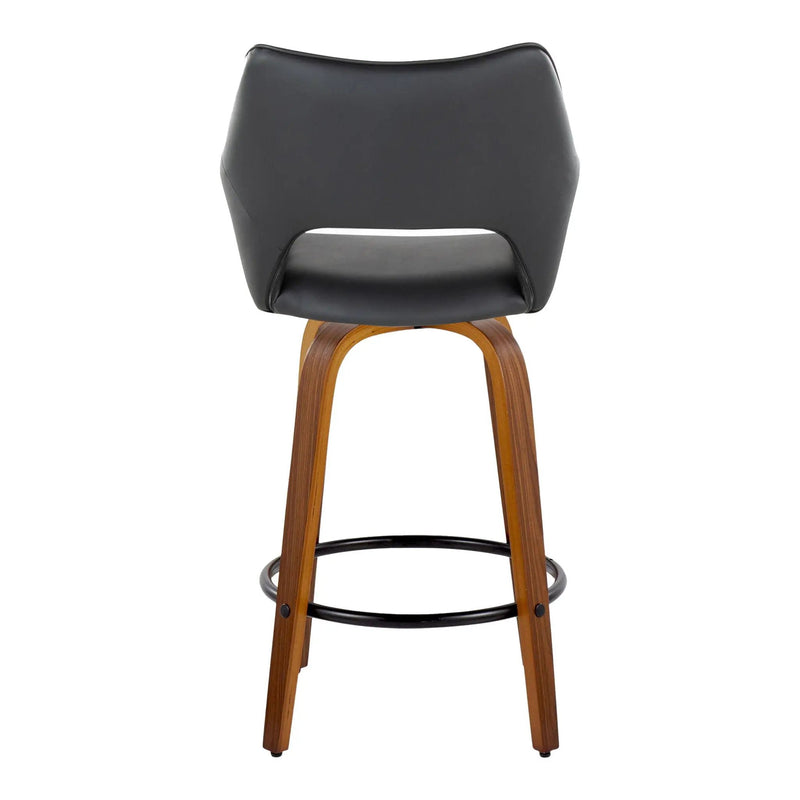 Mustang - Contemporary Fixed Height Counter Stool With Swivel With Round Footrest (Set of 2) by Unique Piece Furniture