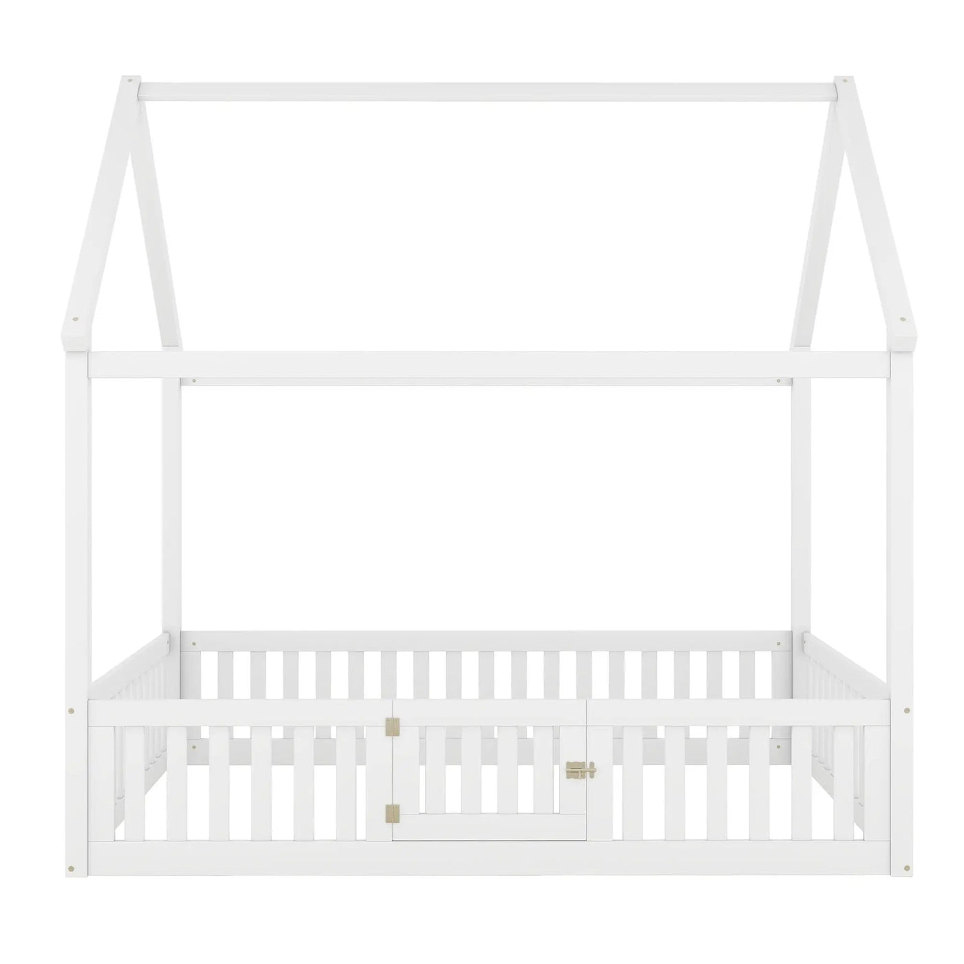 Wood House Bed With Fence And Door by HouseOfZazla