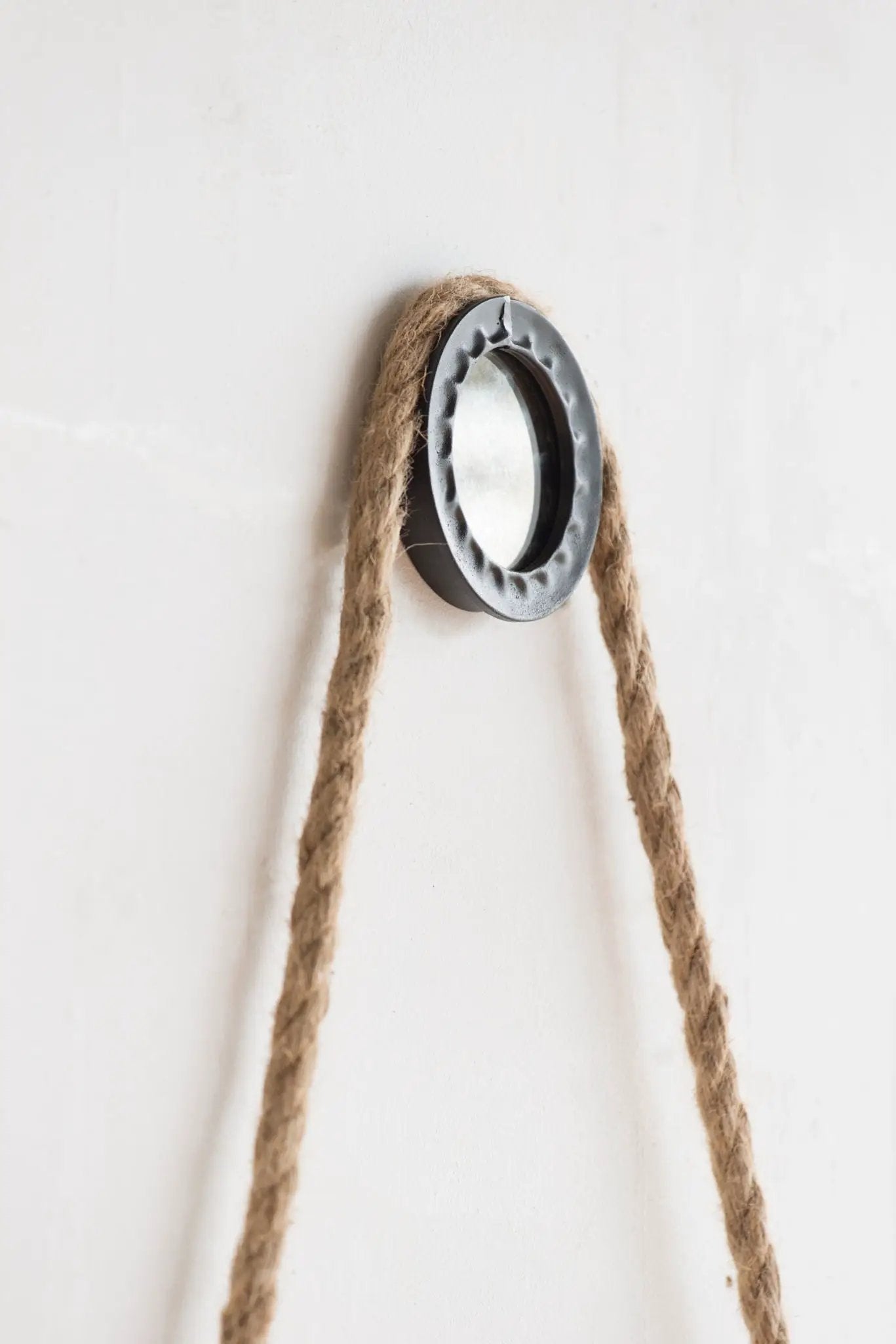 Handsome Cleveland Mirror With Rope Strap Contemporary Design Circle Mirror With Round Metal Frame For Wall Decor by HouseOfZazla