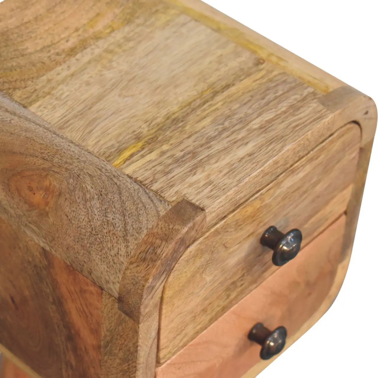 Solid Wood Extra Mini Curved Oak Bedside Table by HouseOfZazla