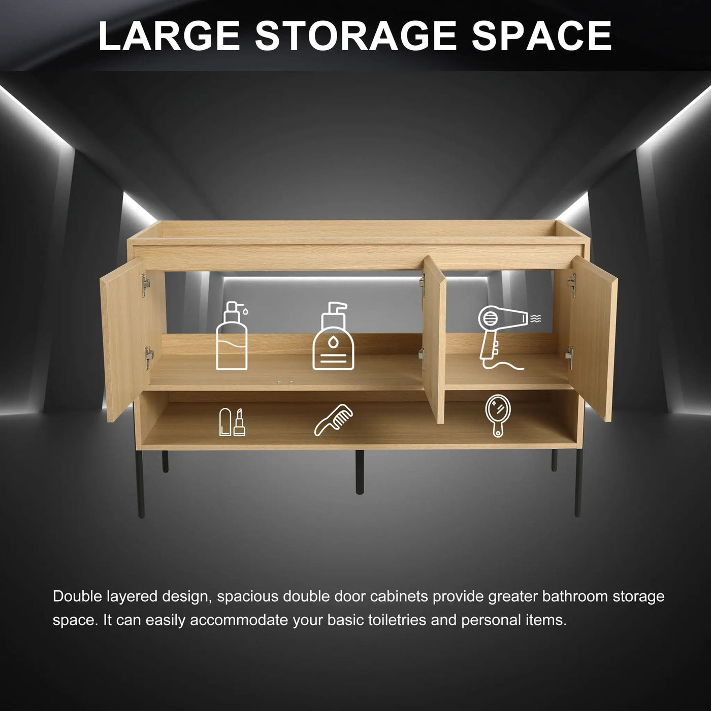 Freestanding Bathroom Vanity & Soft Close Cabinet Doors by HouseOfZazla