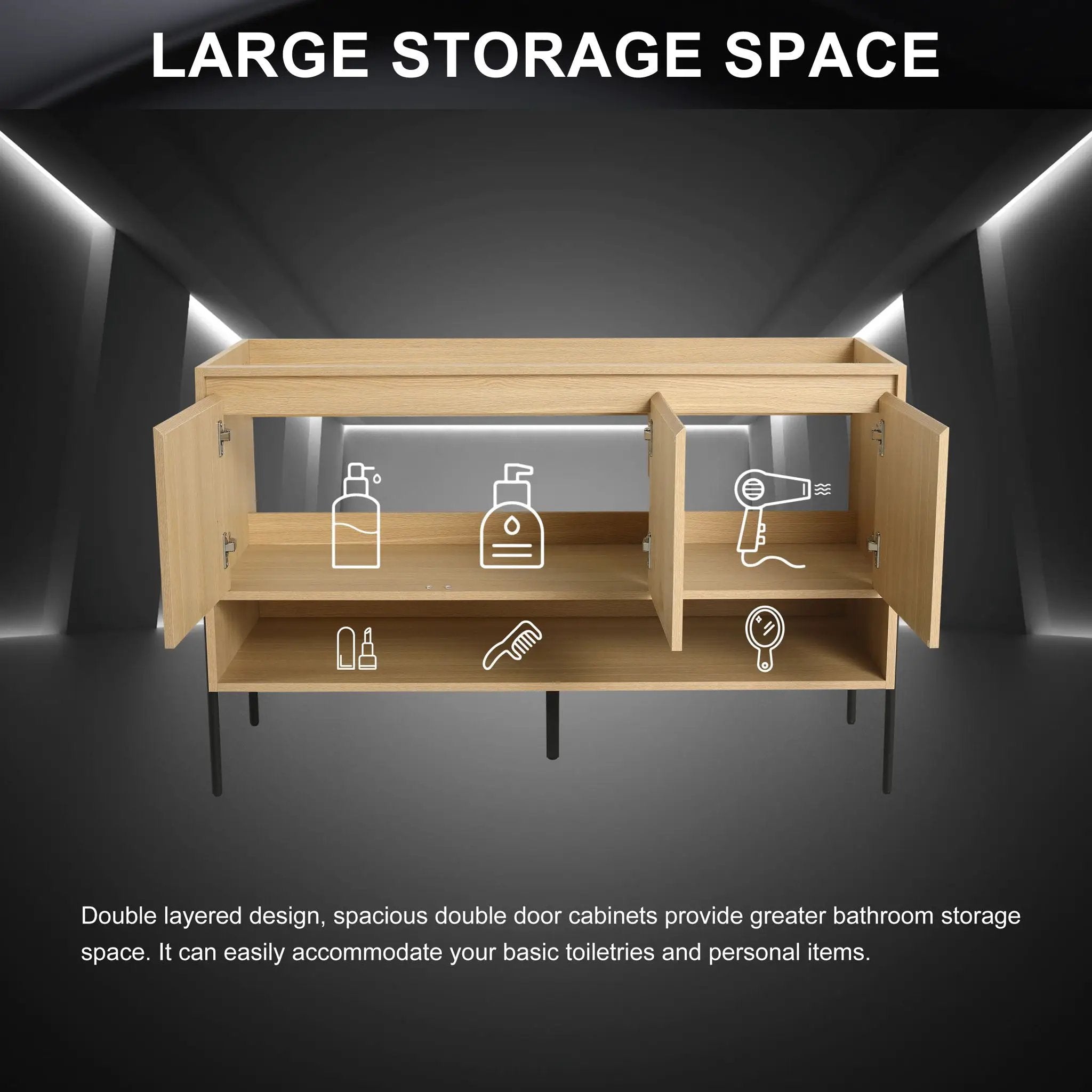 Freestanding Bathroom Vanity & Soft Close Cabinet Doors by HouseOfZazla