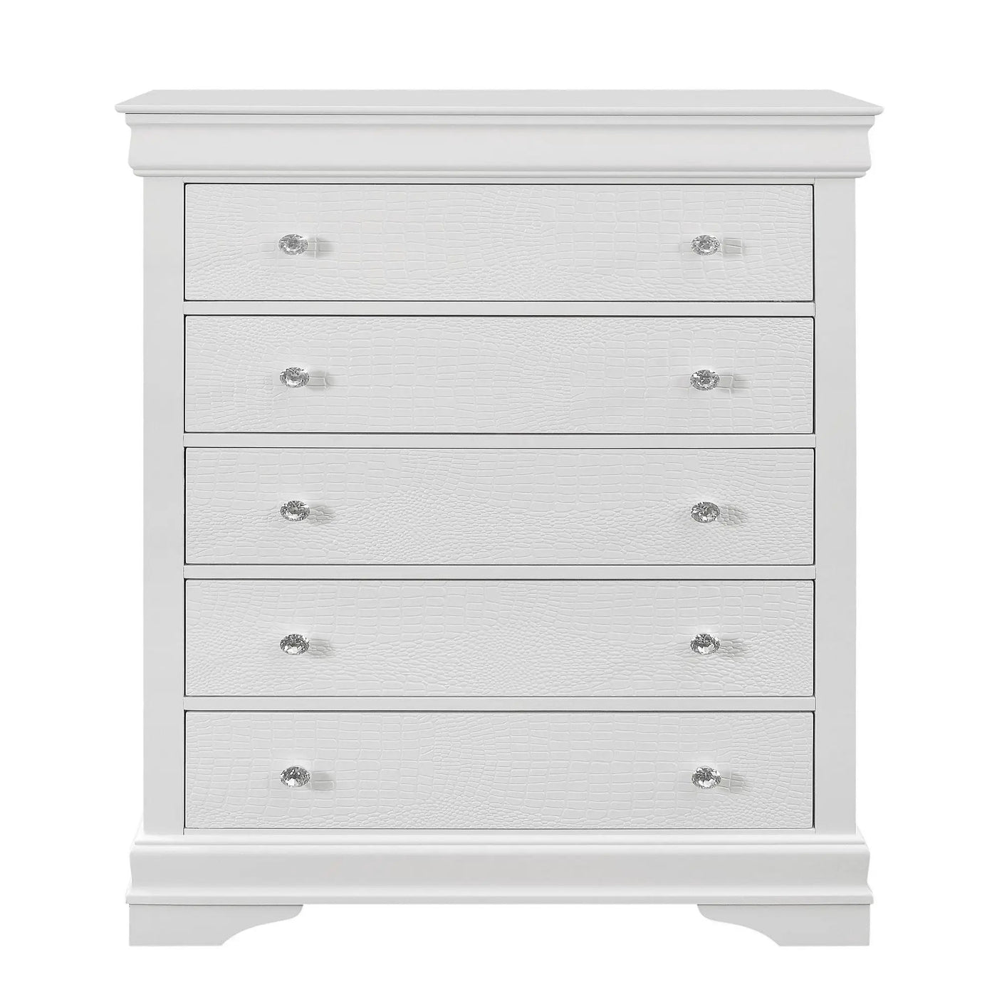 Shaker - 5 Pieces Bedroom Set With Crystal Inspired Tufted Headboard And LED Lighting by Unique Piece Furniture