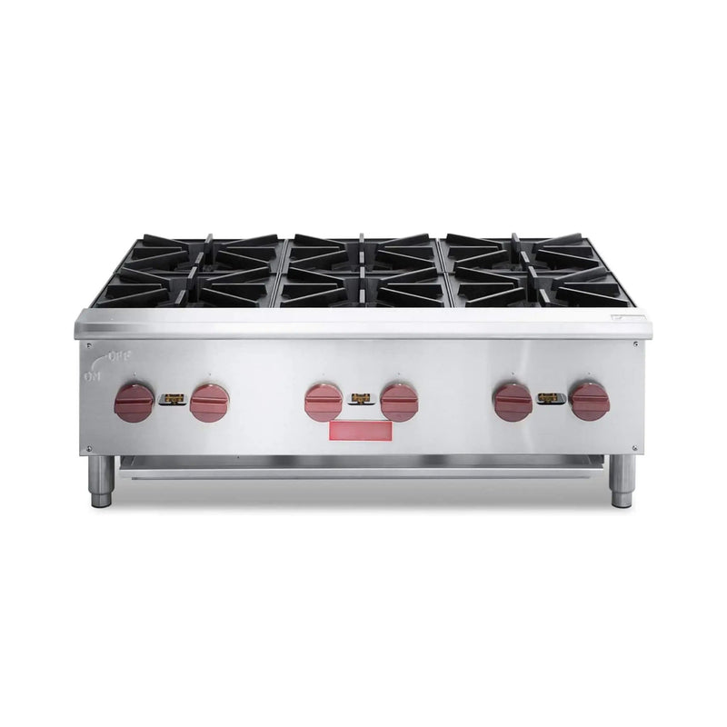 Heavy-Duty 36-Inch Commercial 150K BTU 6-Burner Stainless Steel Countertop Natural Gas And Propane Range (SAK92640) by SAKSBY WHOLESALE