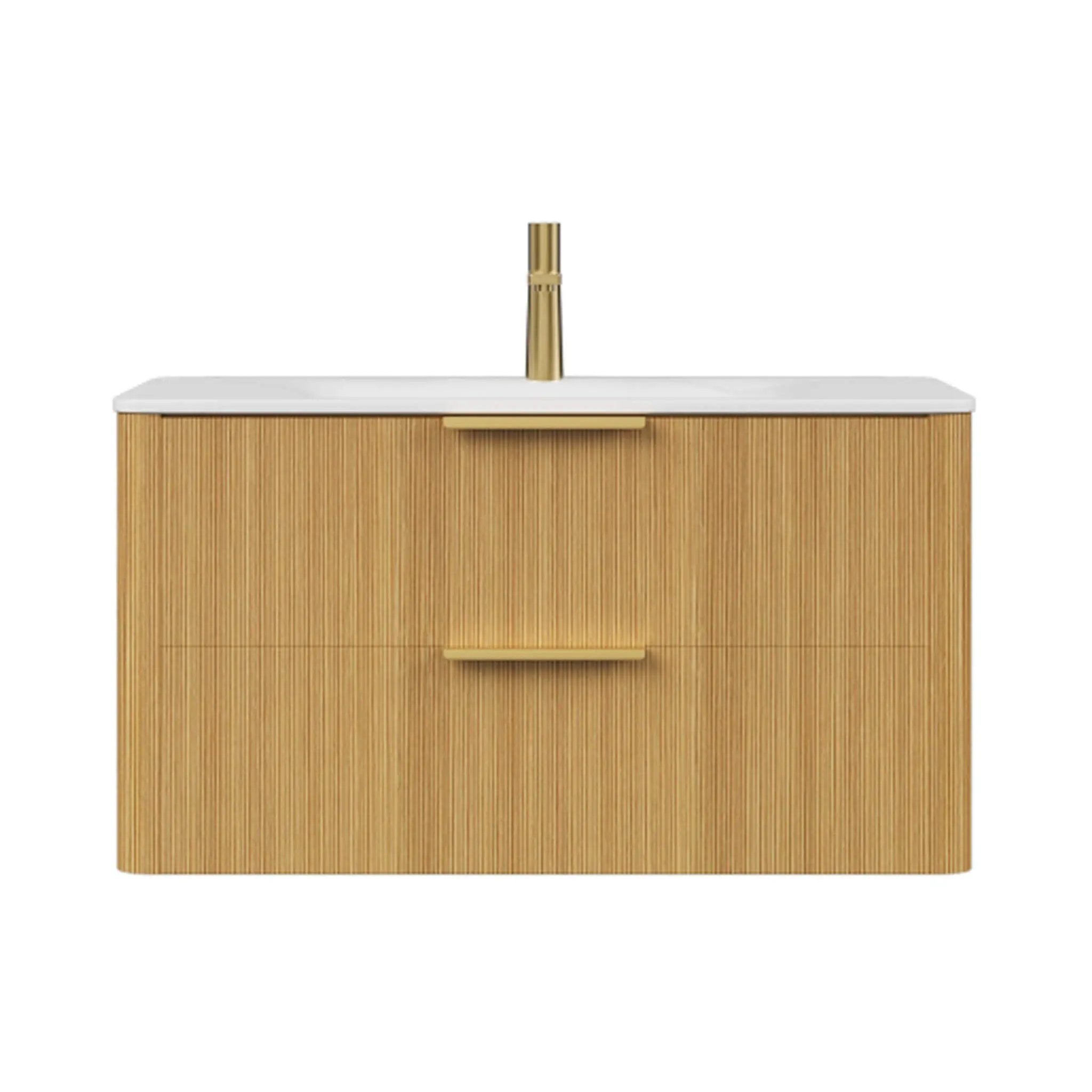 Nuvia Luxury 30/36-Inch Sintered Stone Floating Bathroom Vanity With Sink (SAK70429) by SAKSBY WHOLESALE