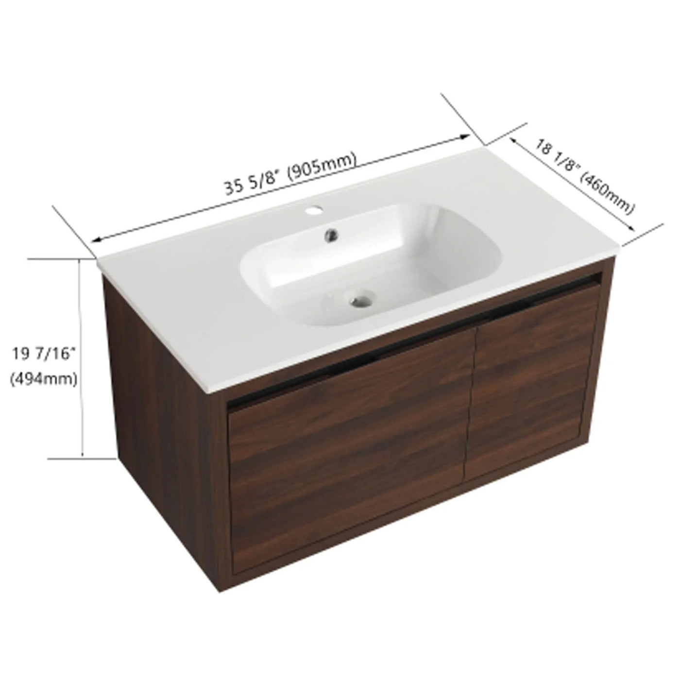 Floating Bathroom Vanity With Resin Sink Soft Close Doors (SAK82560) by SAKSBY WHOLESALE