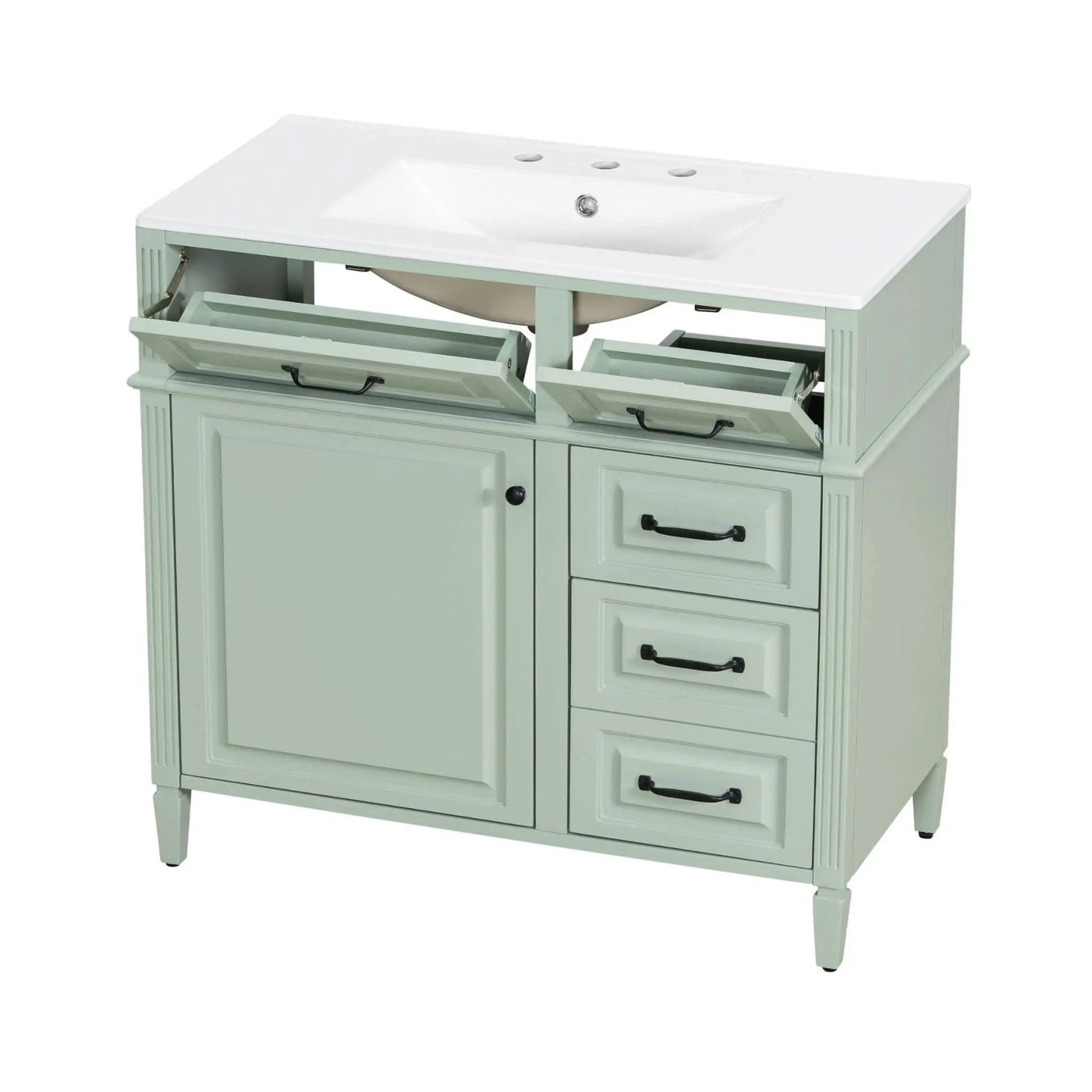 36-Inch Freestanding Bathroom Vanity With Ceramic Sink And Storage Cabinets [Faucet Not Included] (SAK41792) by SAKSBY WHOLESALE