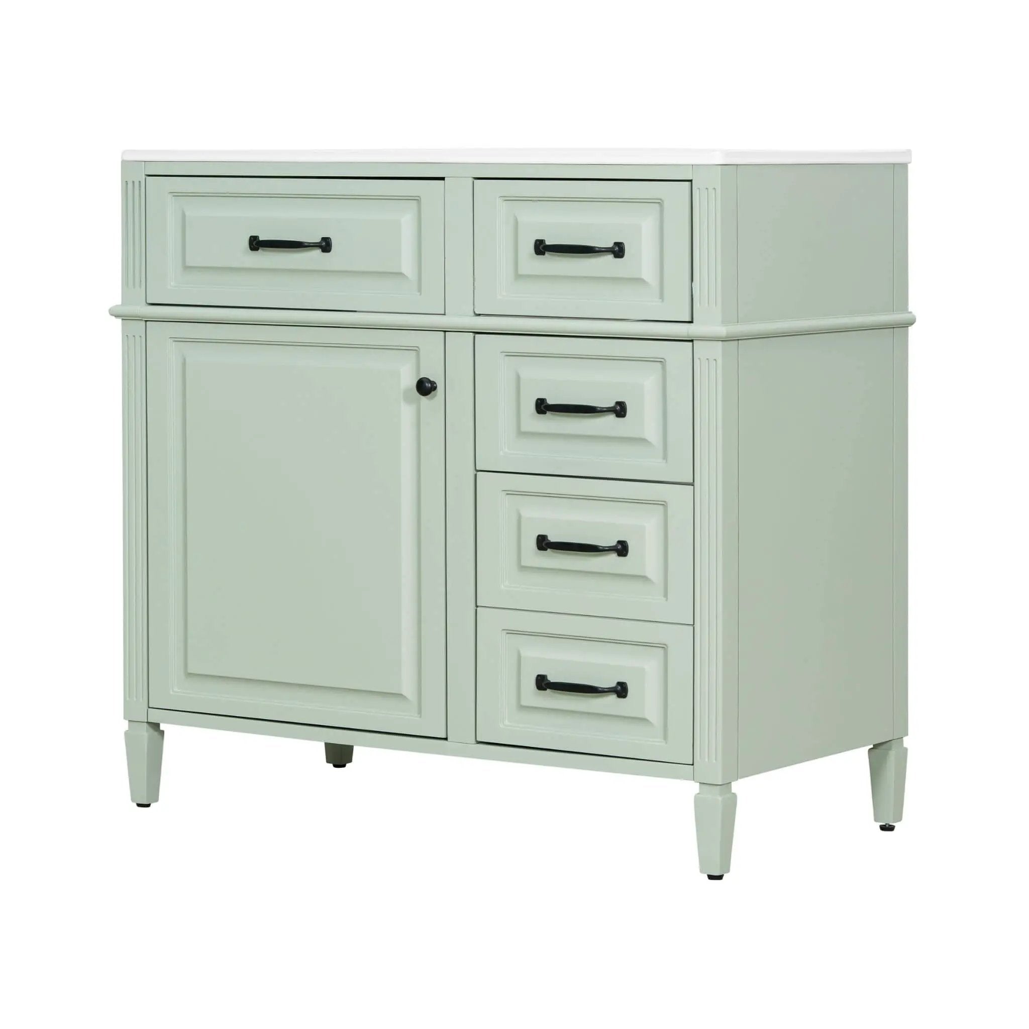 Nuvia 36-Inch Freestanding Bathroom Vanity With Ceramic Sink And Storage Cabinets [Faucet Not Included] (SAK41792) by SAKSBY WHOLESALE