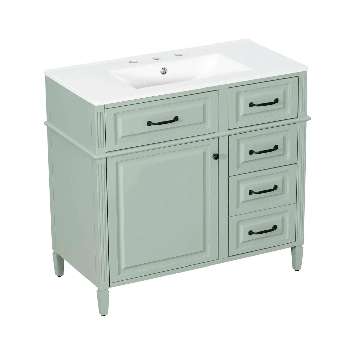 36-Inch Freestanding Bathroom Vanity With Ceramic Sink And Storage Cabinets [Faucet Not Included] (SAK41792) by SAKSBY WHOLESALE