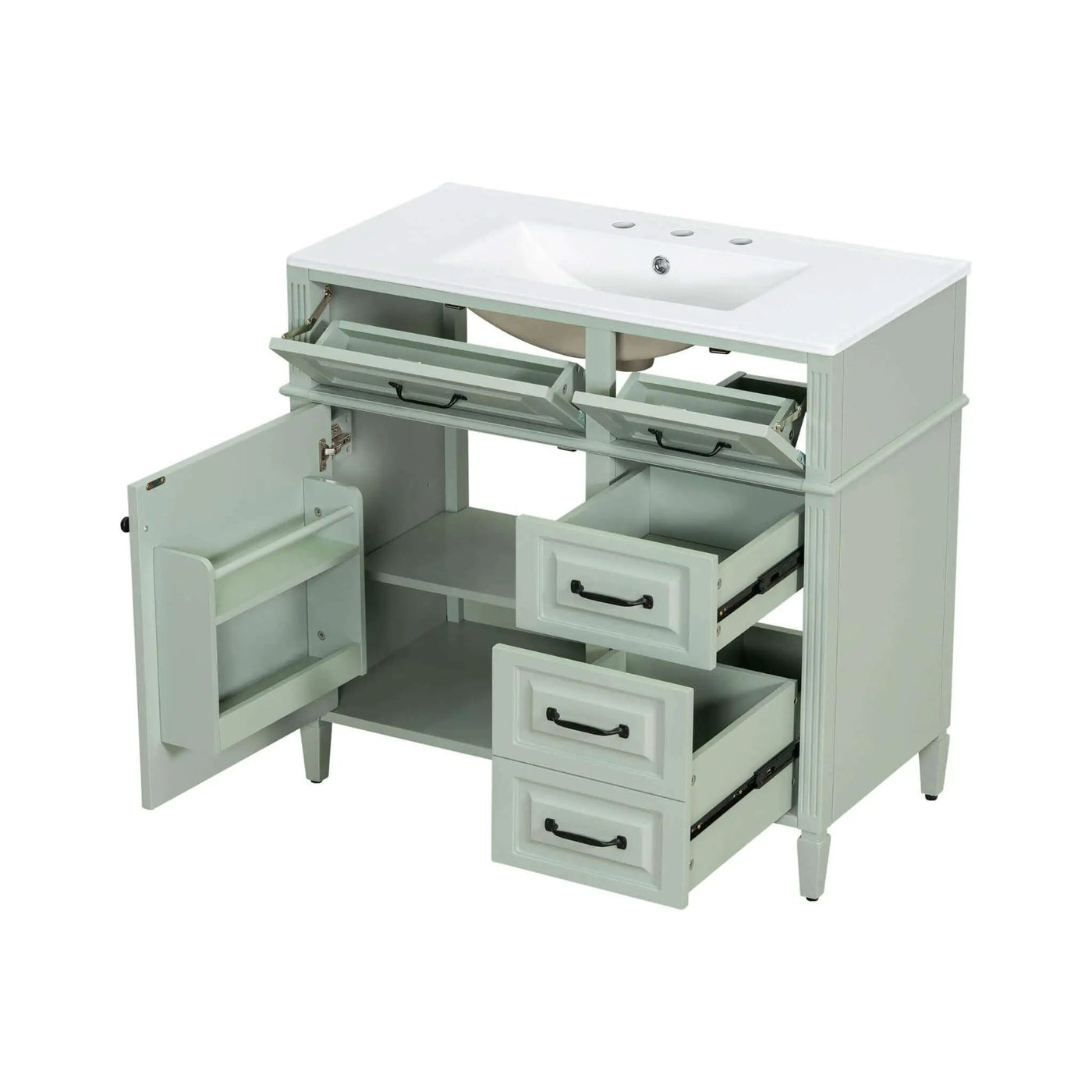36-Inch Freestanding Bathroom Vanity With Ceramic Sink And Storage Cabinets [Faucet Not Included] (SAK41792) by SAKSBY WHOLESALE