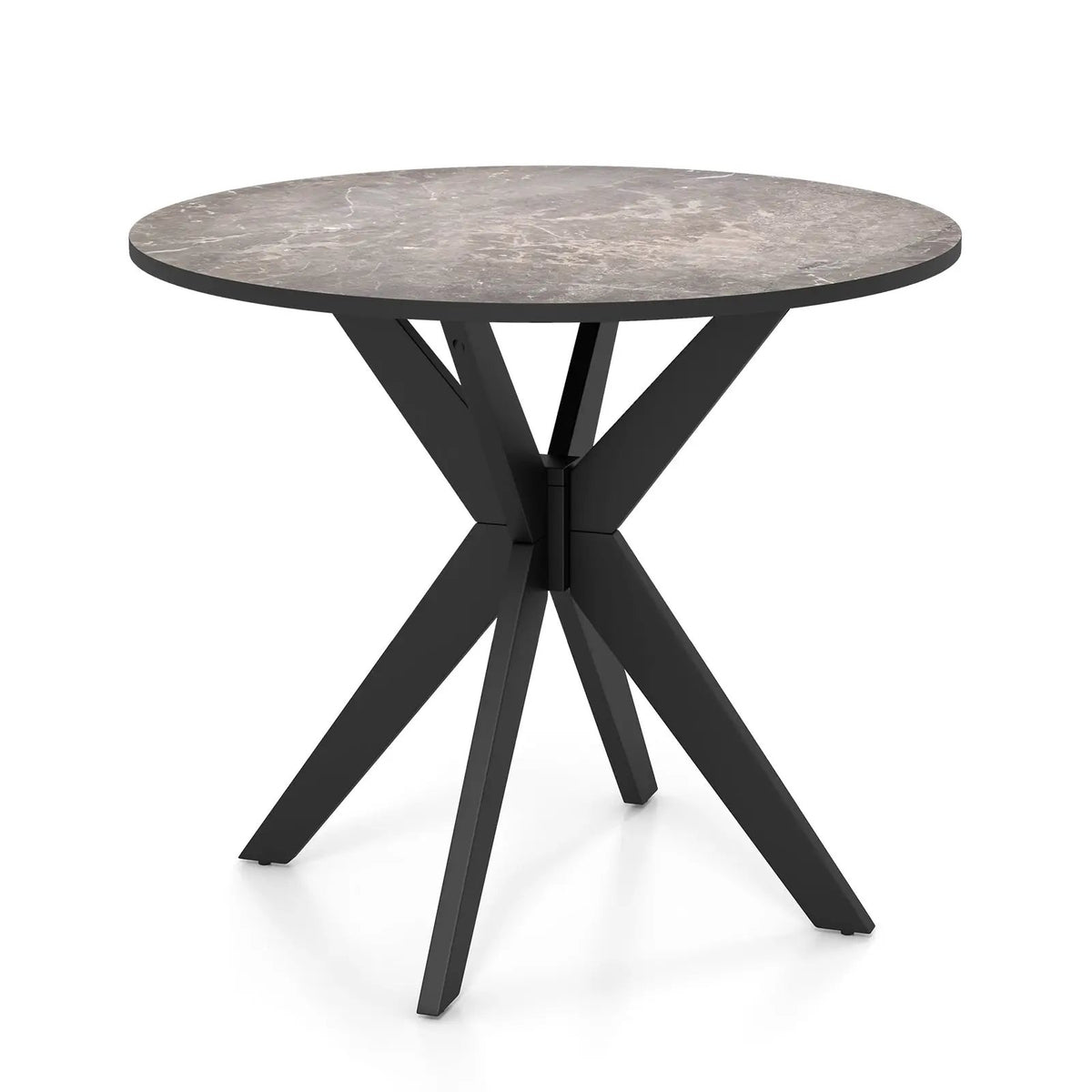 36-Inch Mid Century Modern Kitchen Table with Faux Marble Tabletop and Solid Rubber Wood Legs by DirectDeals