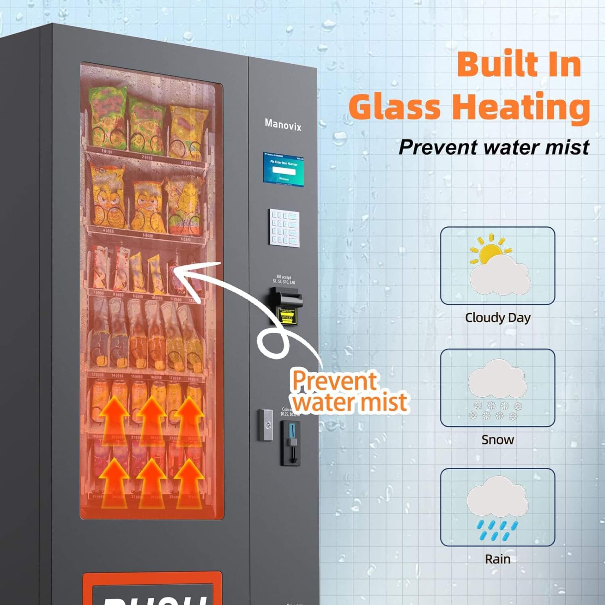 36-Slot Commercial Refrigerated Snack Drink Vending Machine With Bill And Coin Acceptor (SAK67318) by SAKSBY WHOLESALE