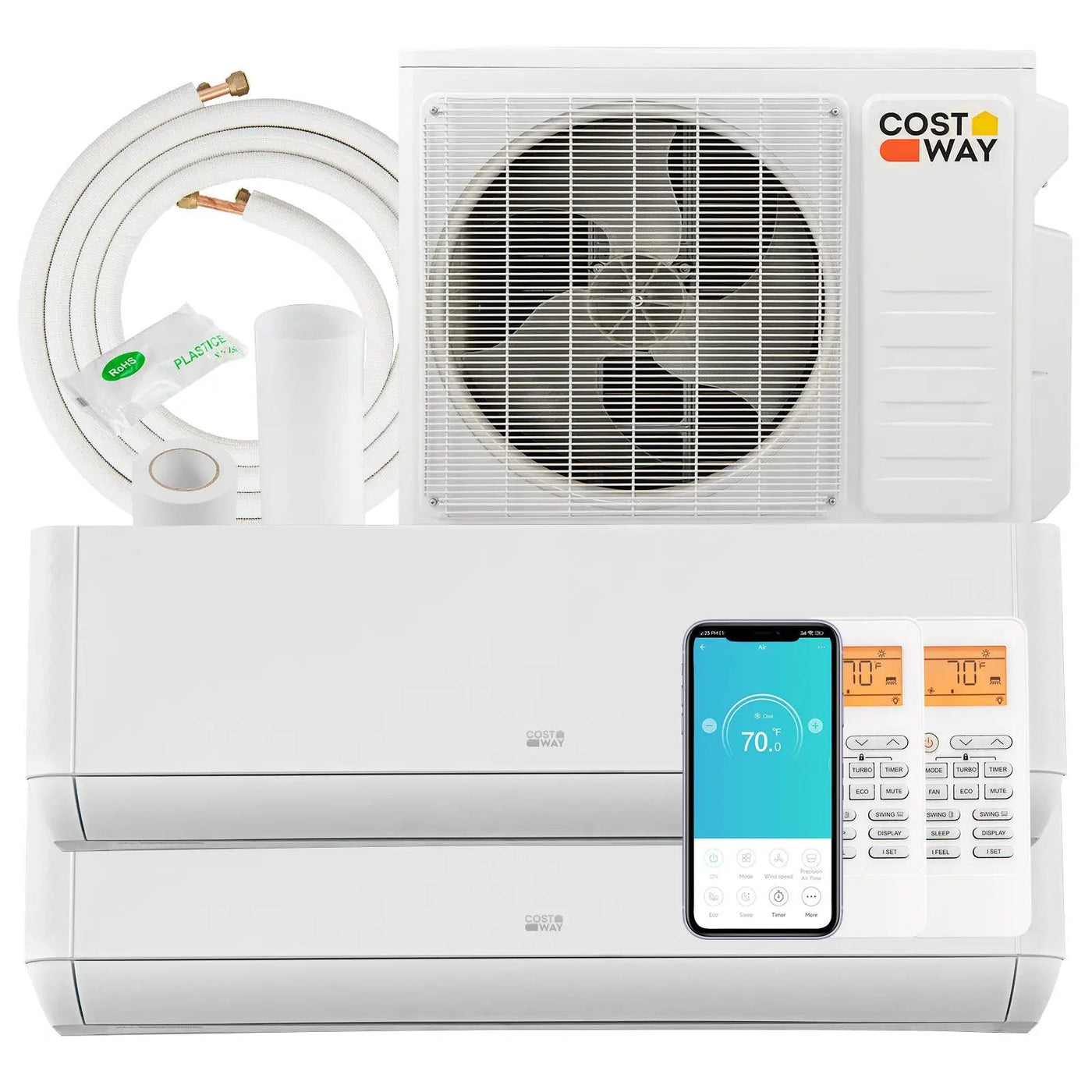 36000 BTU 2 Zone 21.5 SEER2 Mini Split AC with Heat Pump by DirectDeals