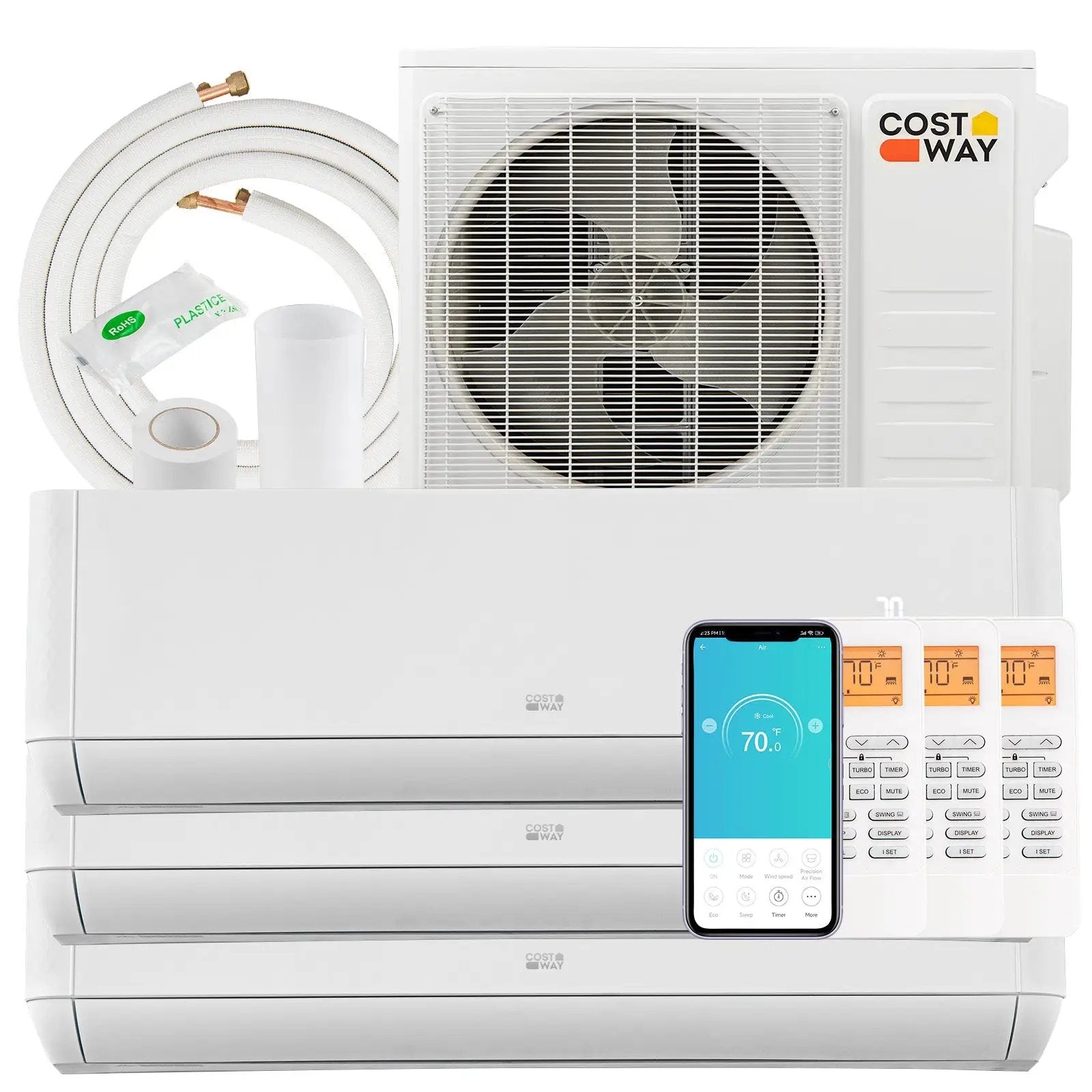 36000 BTU 3 Zone 21.5 SEER2 Mini Split AC with Heat Pump by DirectDeals