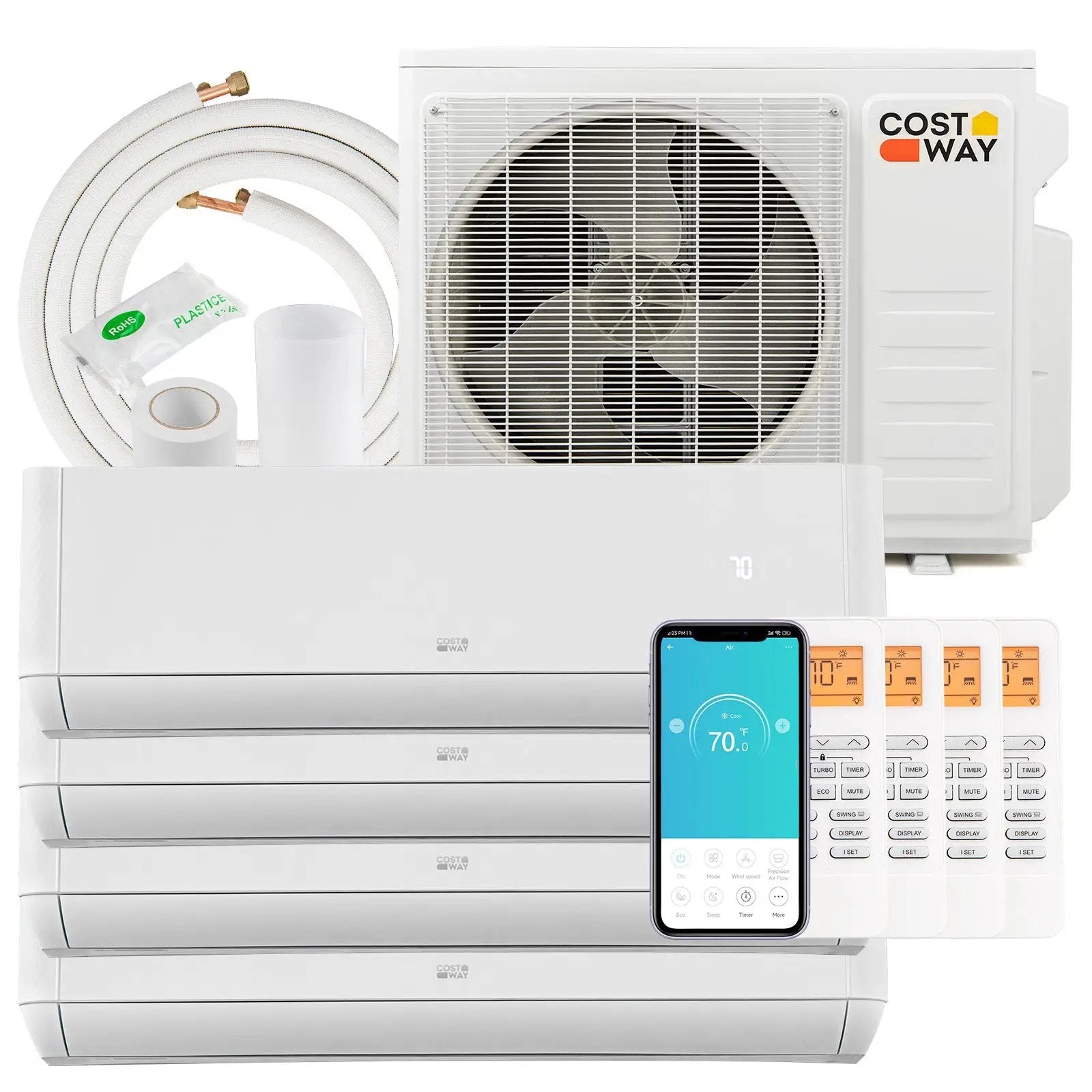 36000 BTU 4 Zone 21.5 SEER2 Mini Split AC with Heat Pump by DirectDeals