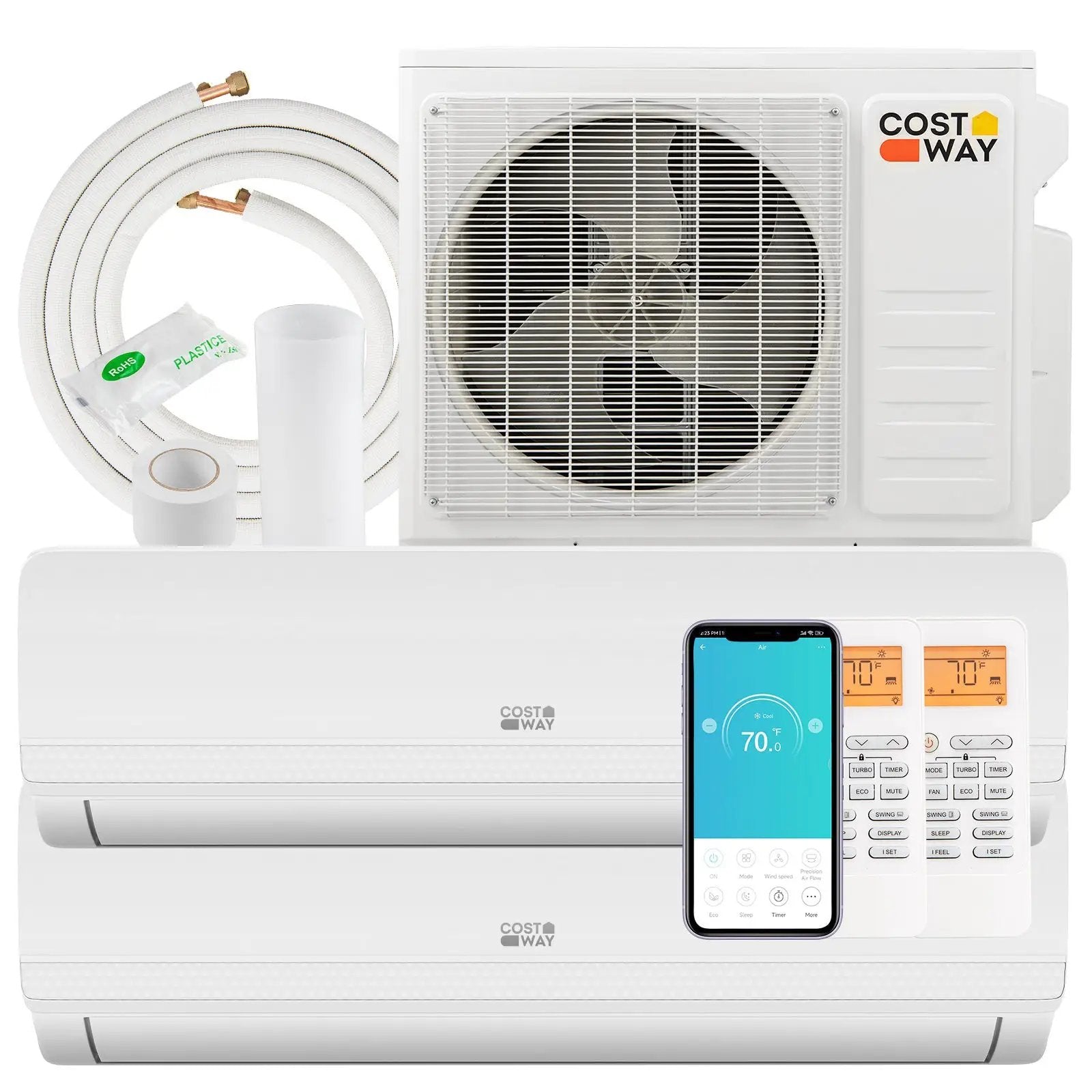 36000 BTU 2 Zone 19 SEER2 Mini Split AC with Heat Pump by DirectDeals