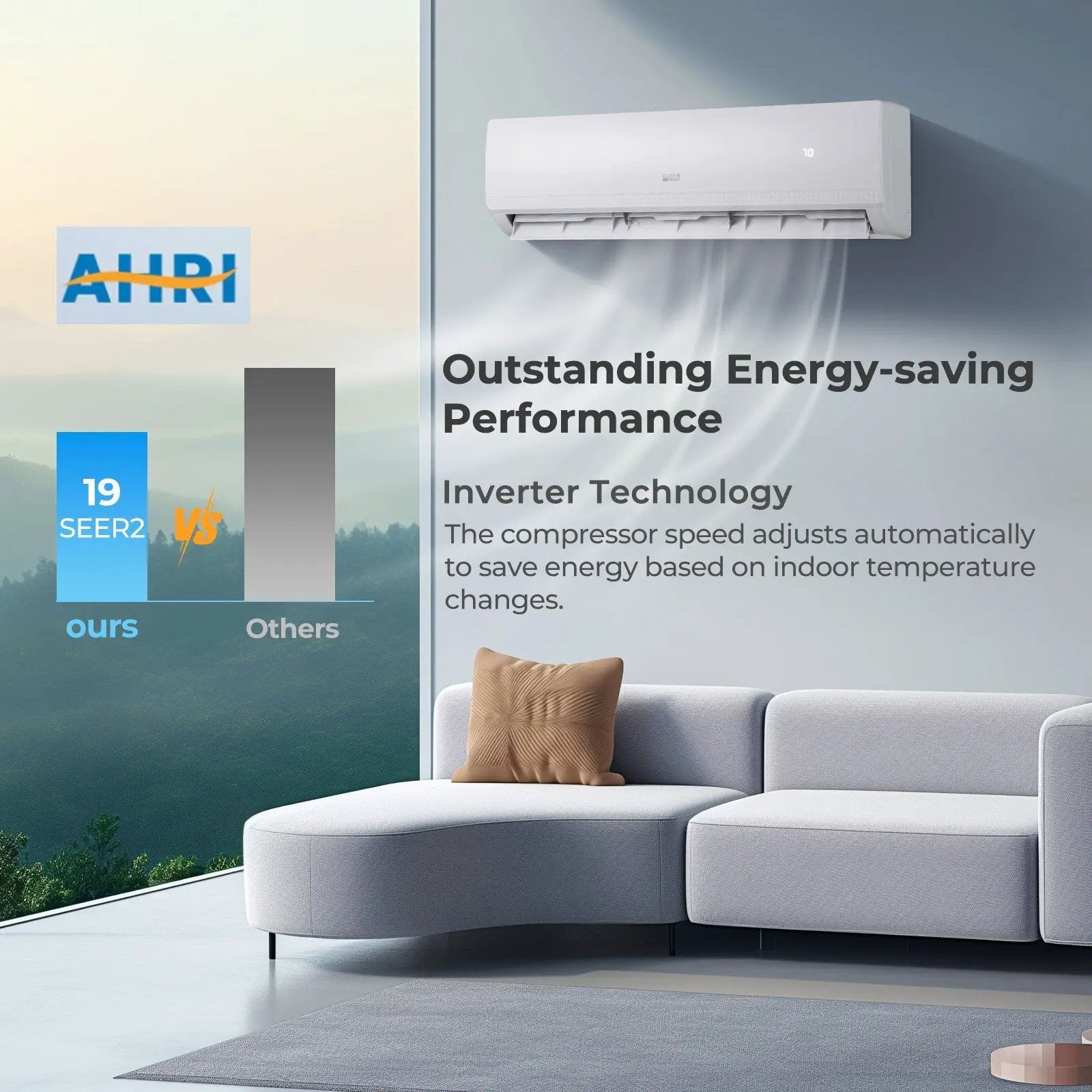 36000 BTU 2 Zone 19 SEER2 Mini Split AC with Heat Pump by DirectDeals