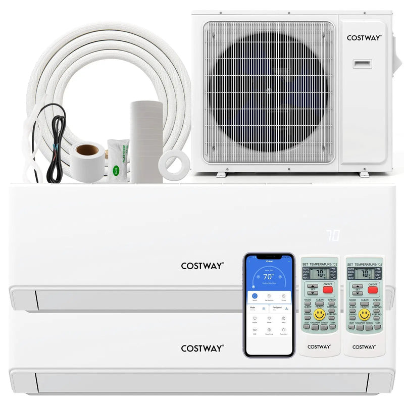 36000 BTU 2 Zone 23 SEER2 Mini Split Air Conditioner Wifi Enabled with Heat Pump by DirectDeals